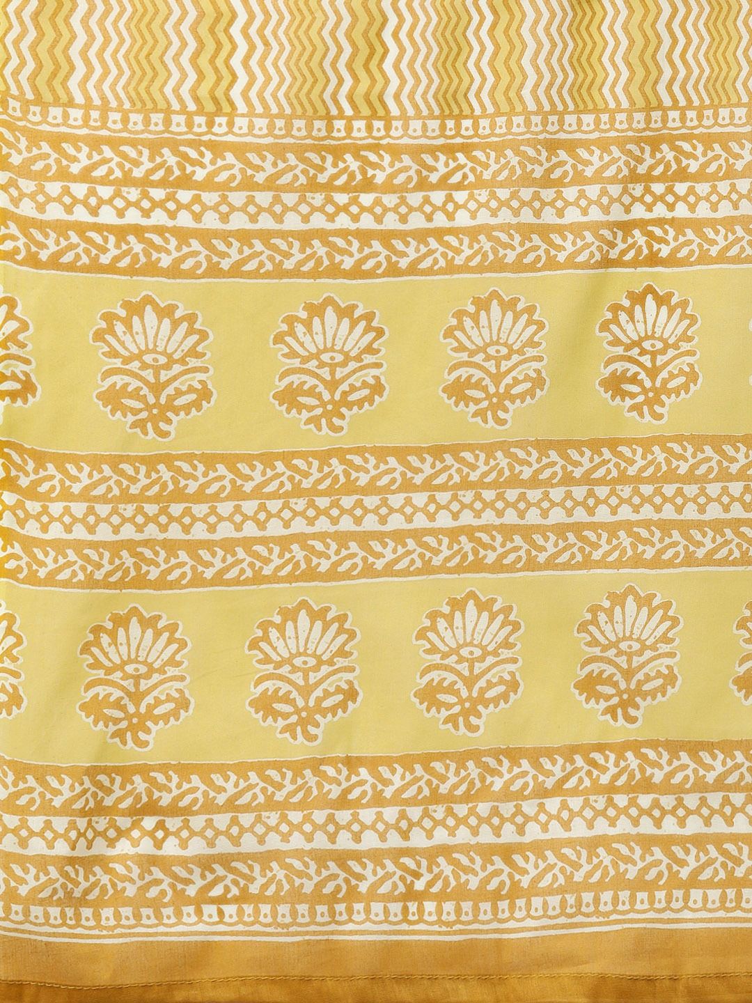 Straight Style Cotton Fabric Yellow Color Kurti Bottom And Dupatta