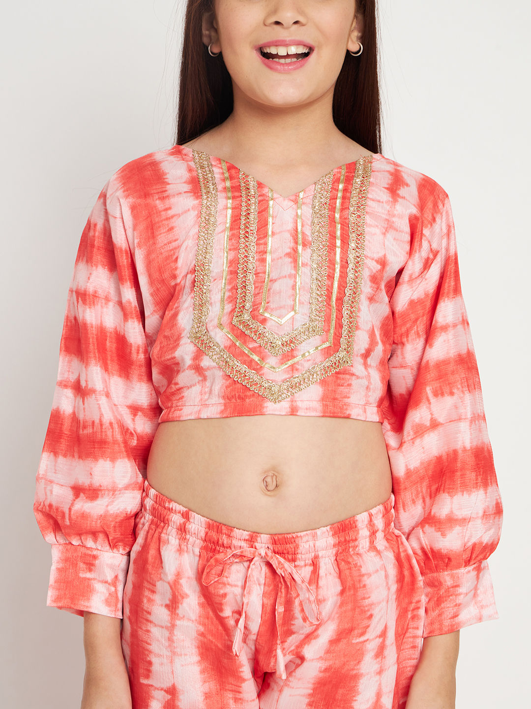 Straight Style Silk Fabric Red Color Top And Sharara