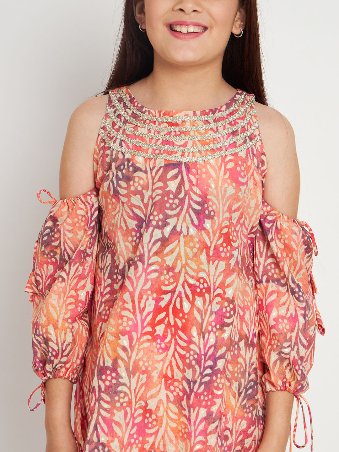 Straight Style Cotton Fabric Multi Color Kurti And Pyjama