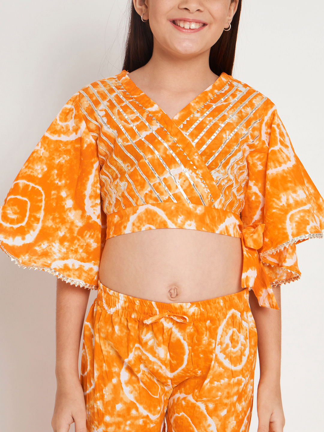 Straight Style Cotton Fabric Green Color Top And Sharara