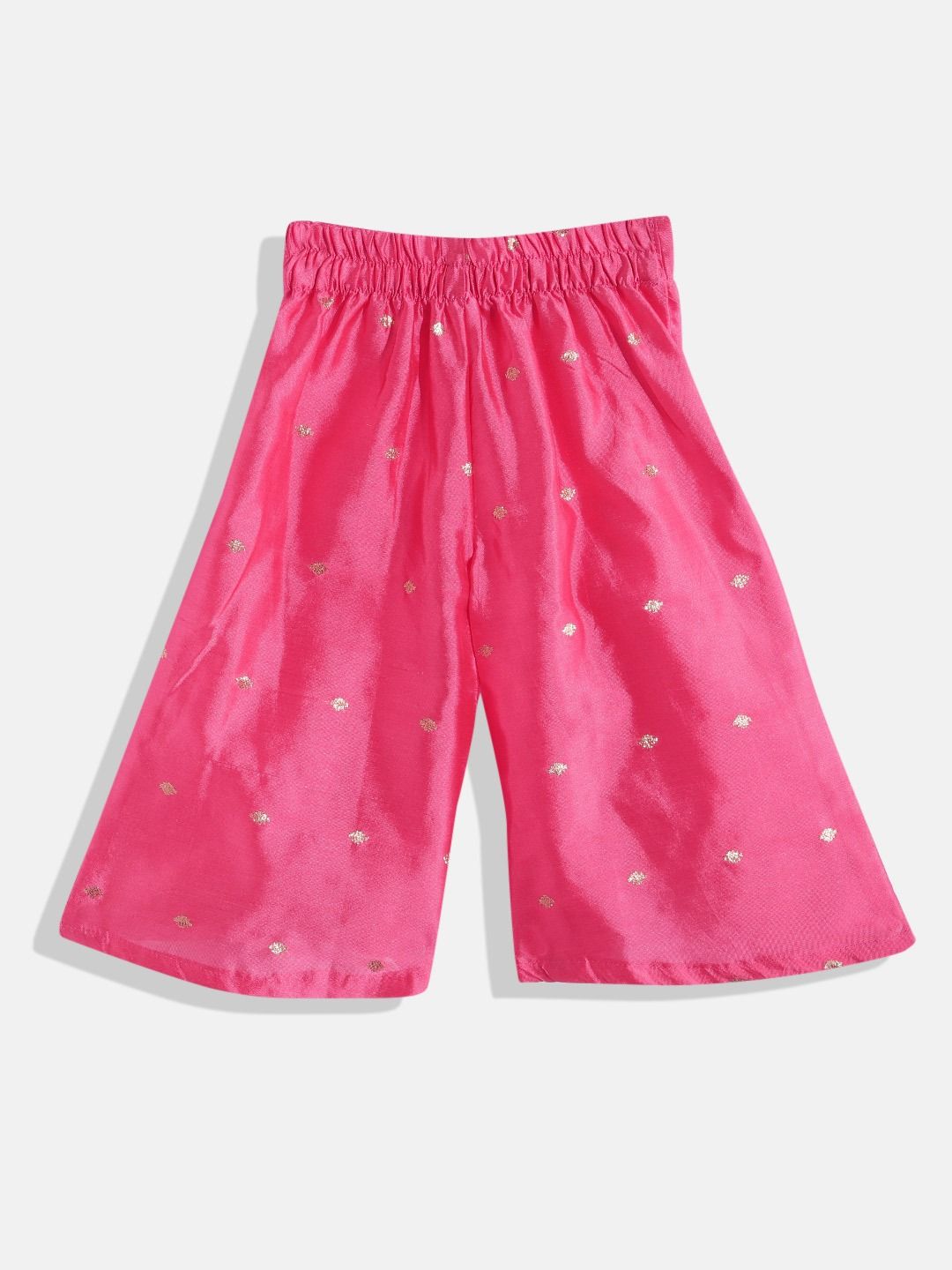 Straight Style Silk Fabric Cream & Pink Color Top And Bottom