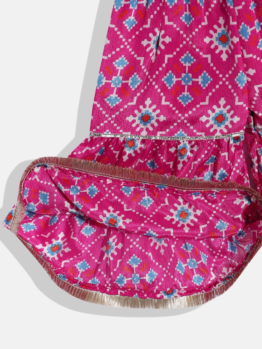 One Shoulder Style Cotton Fabric Multi Color Top And Palazzo