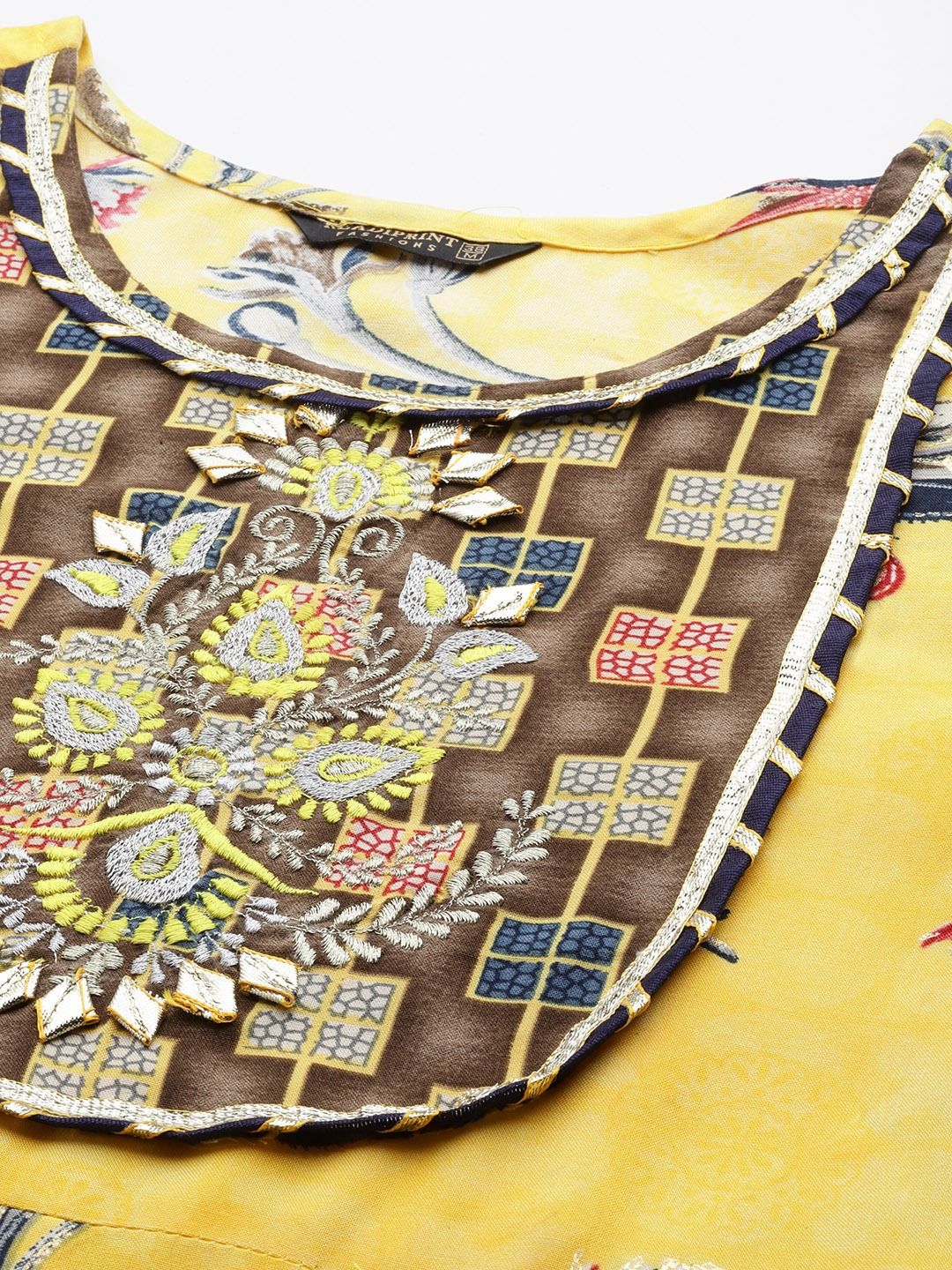 Anarkali Style Rayon Fabric Yellow Color Kurti With Bottom And Dupatta