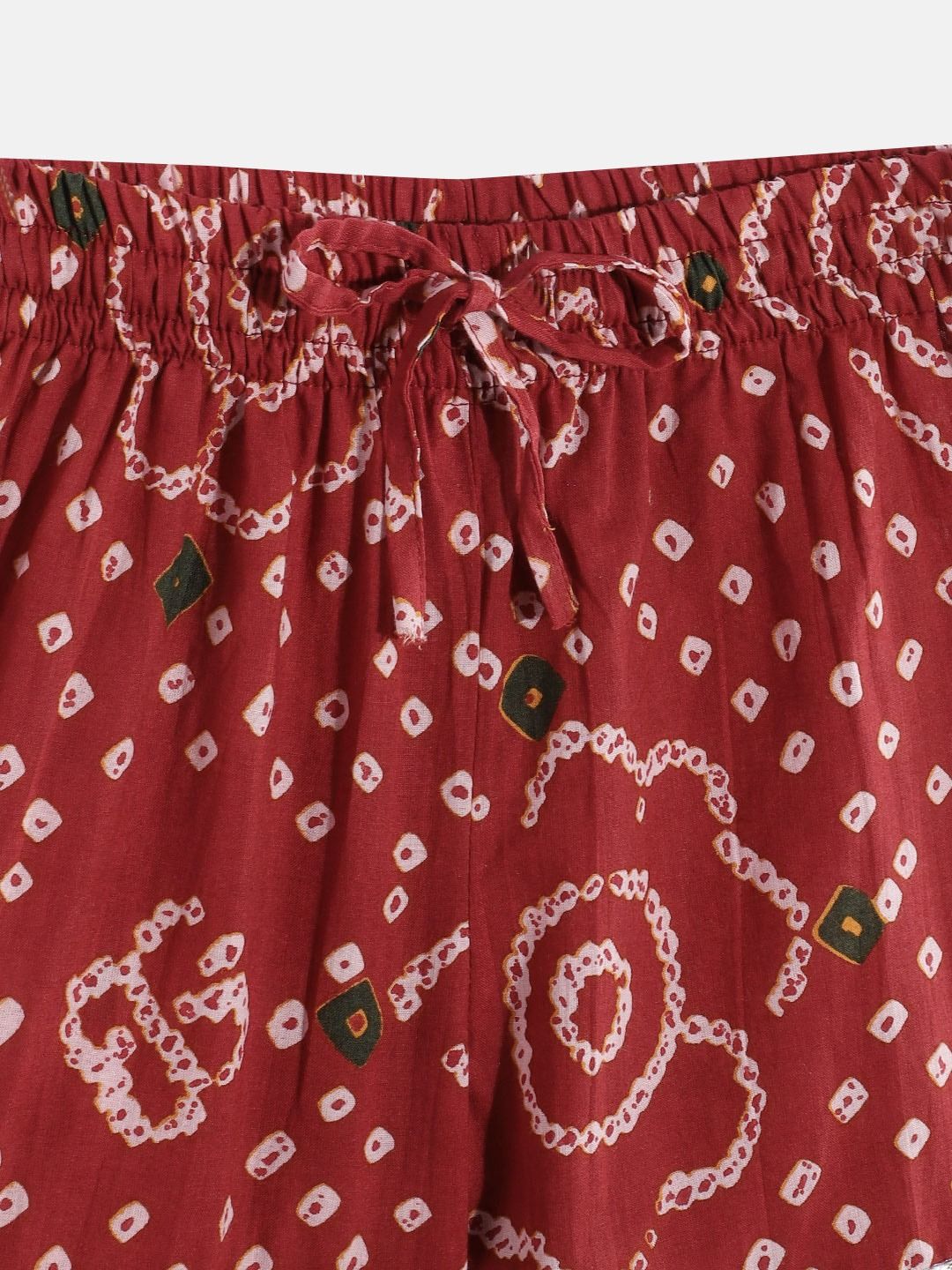 Frock Style Cotton Fabric Maroon Color Kurti With Sharara