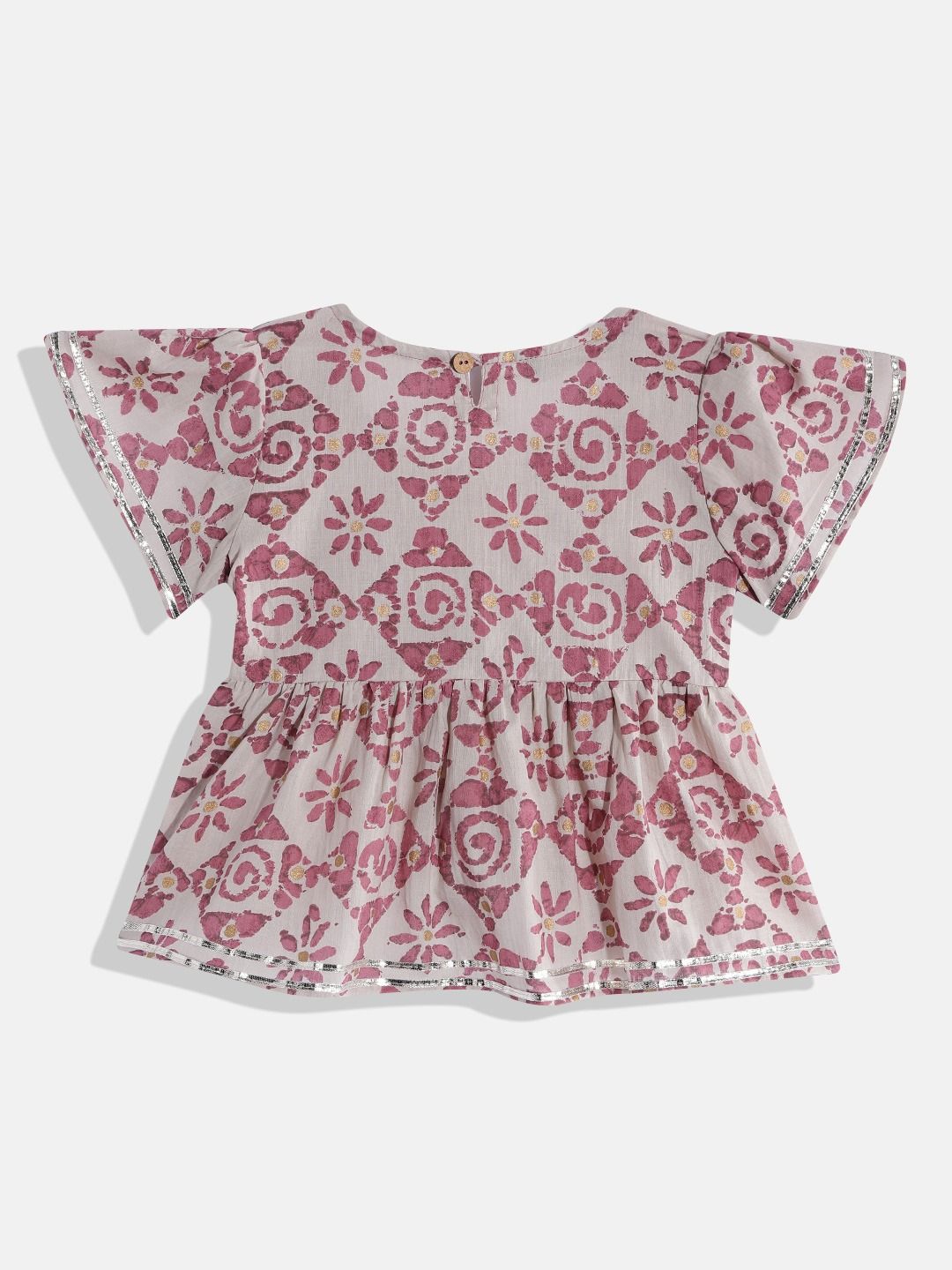 Frock Style Mauve Color Kurta With Sharara
