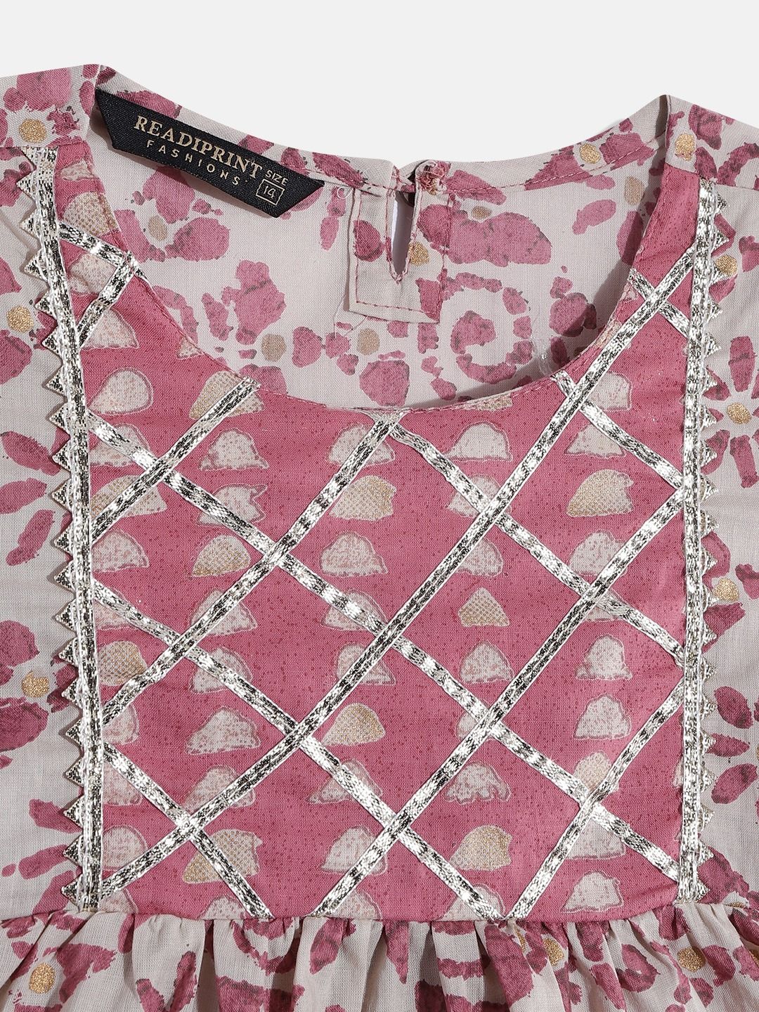 Frock Style Mauve Color Kurta With Sharara
