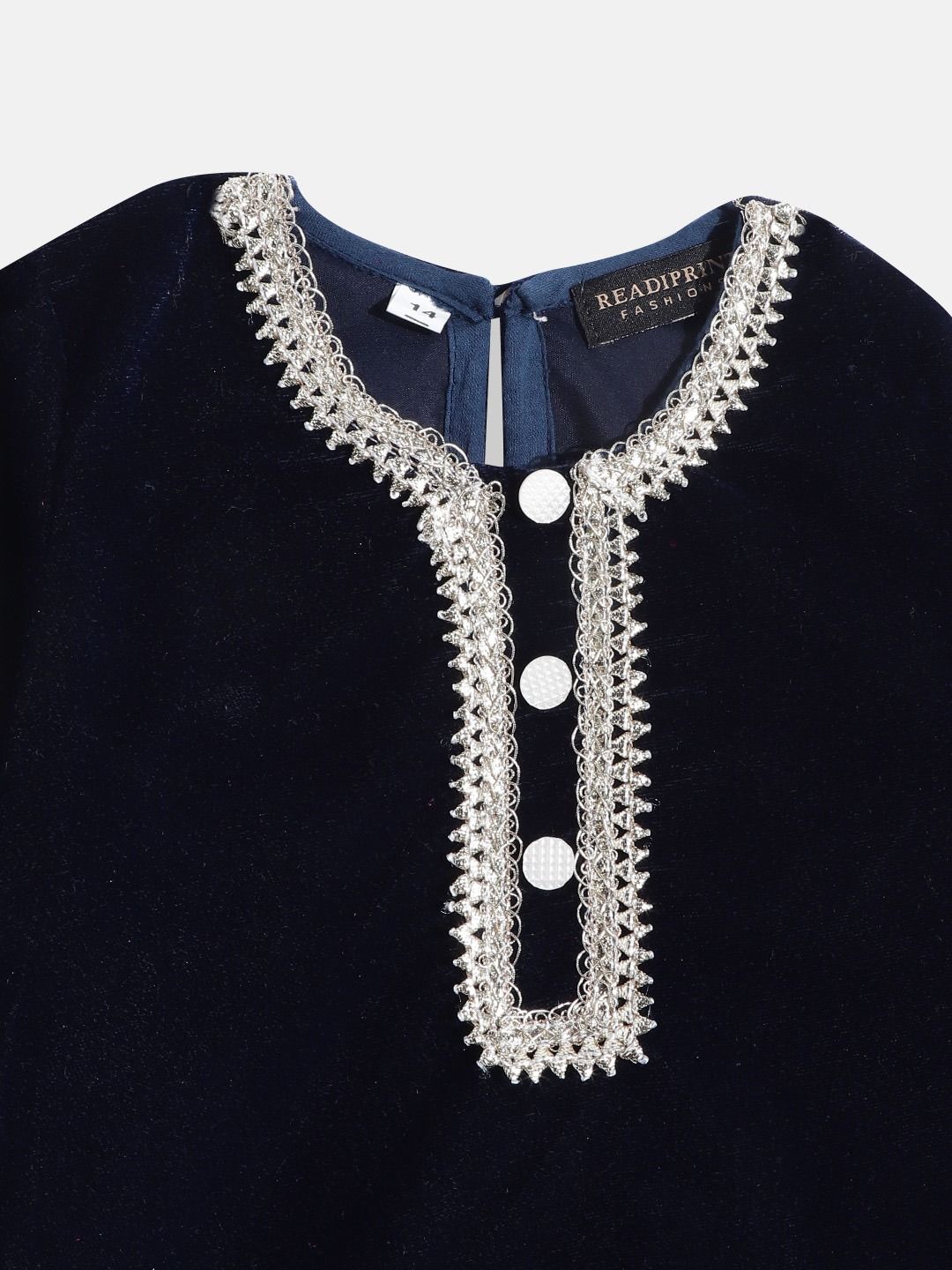 Straight Style Velvet Fabric Navy Blue Color Kurta And Sharara