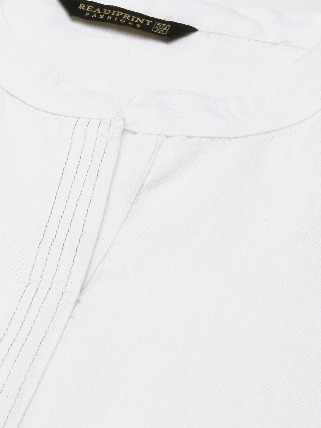 Straight Style Cotton Fabric White Color Kurta With Bottom & Dupatta