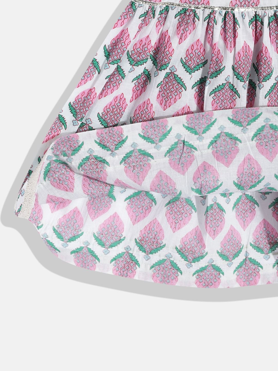 Angrakha Style Pink Color Cotton Kurta With White Color Sharara