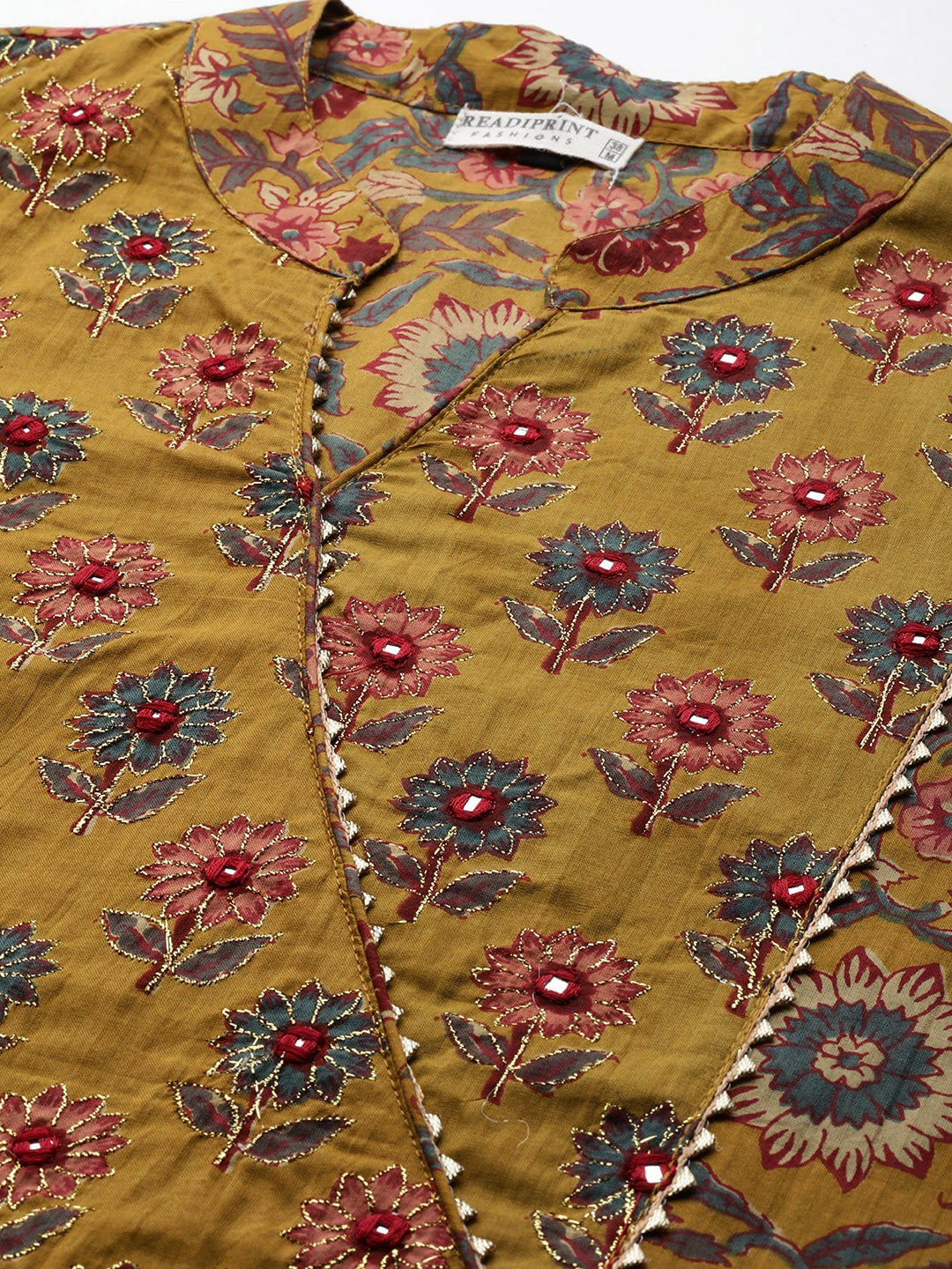 Cotton Floral Straight Kurta Pant And Dupatta