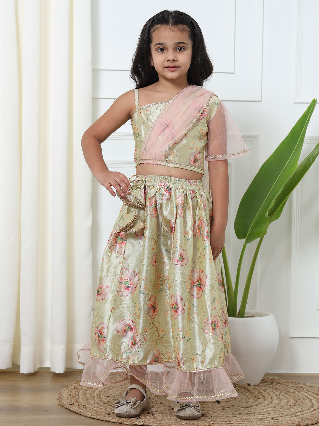 Straight Style Art Silk Fabric Yellow Color Lehenga Choli