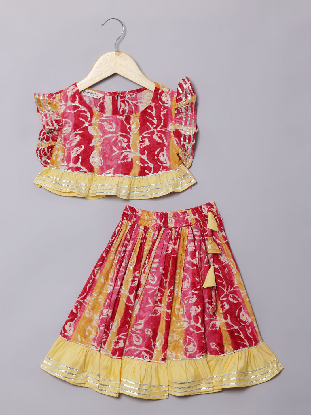 Straight Style Rayon Fabric Pink Color Printed Lehenga Choli