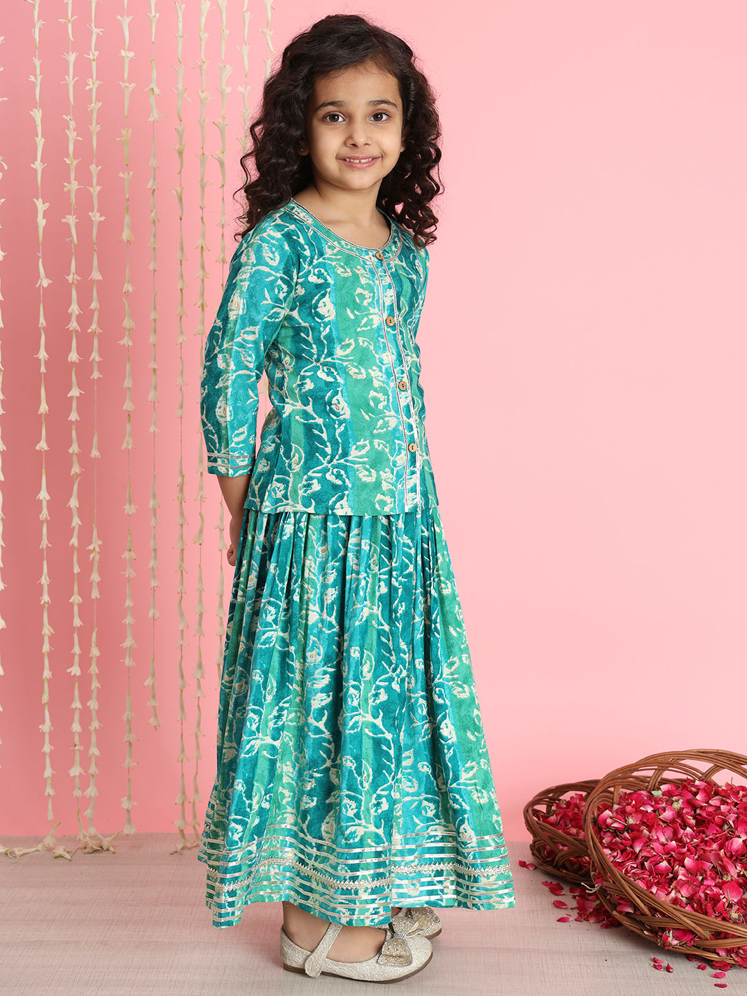 Straight Style Rayon Fabric Green Color Lehenga Choli