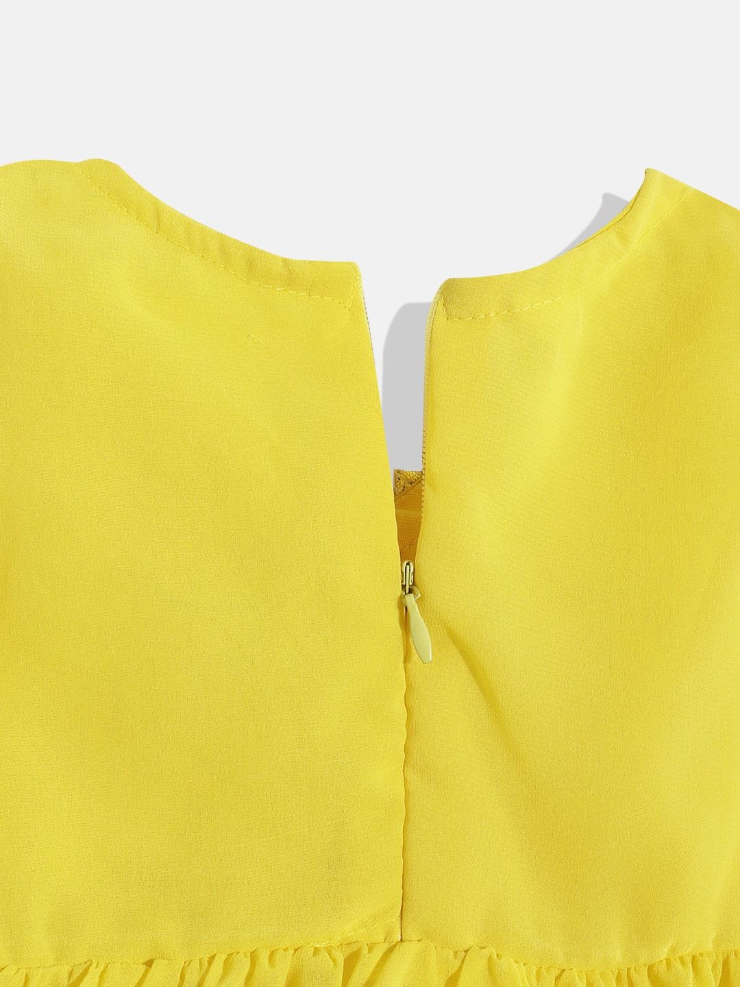 Peplum Style Georgette Fabric Yellow Color Lehenga Choli