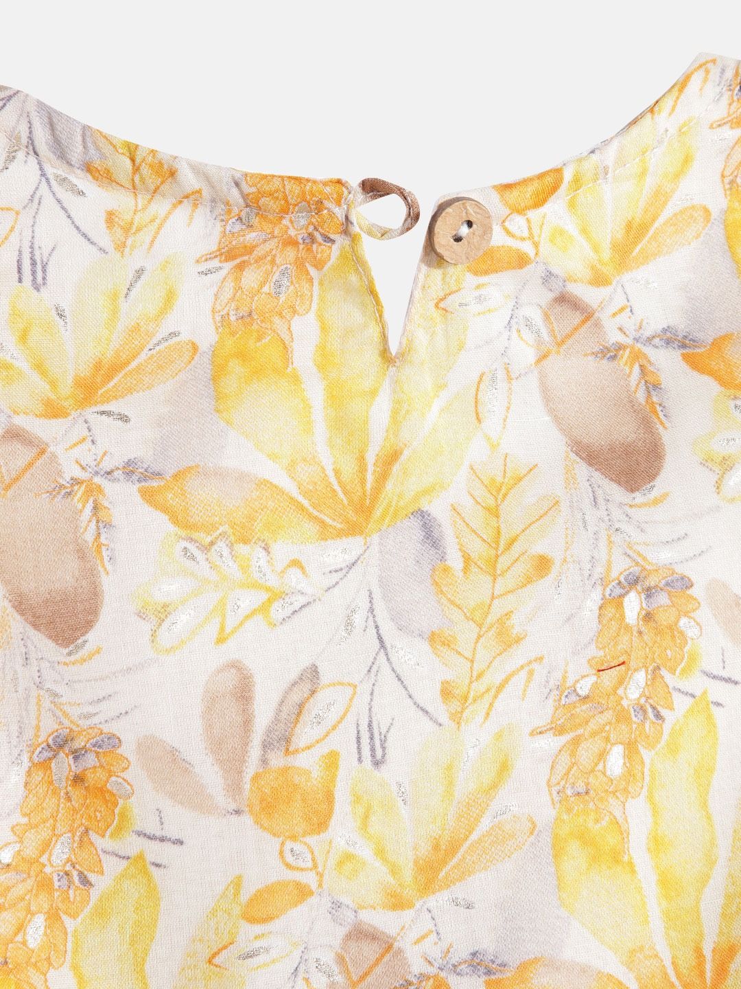 Straight Style Cotton Fabric Yellow Color Printed Lehenga Choli