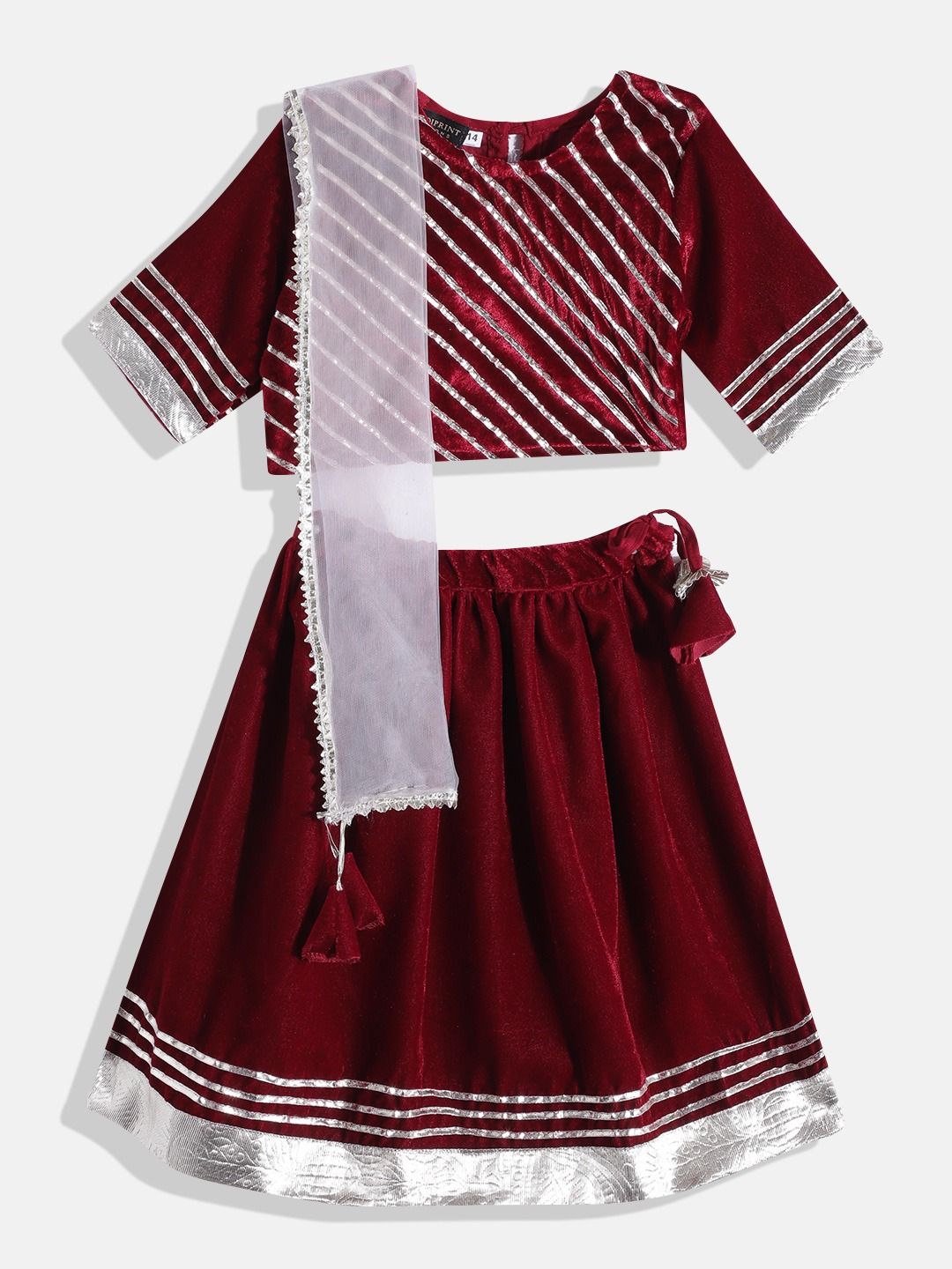 Straight Style Velvet Fabric Maroon Color Choli And Lehenga With Dupatta