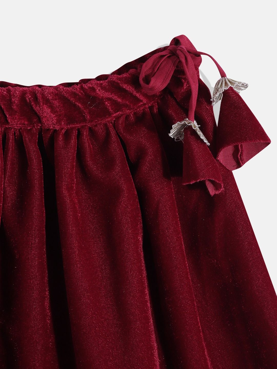 Straight Style Velvet Fabric Maroon Color Choli And Lehenga With Dupatta