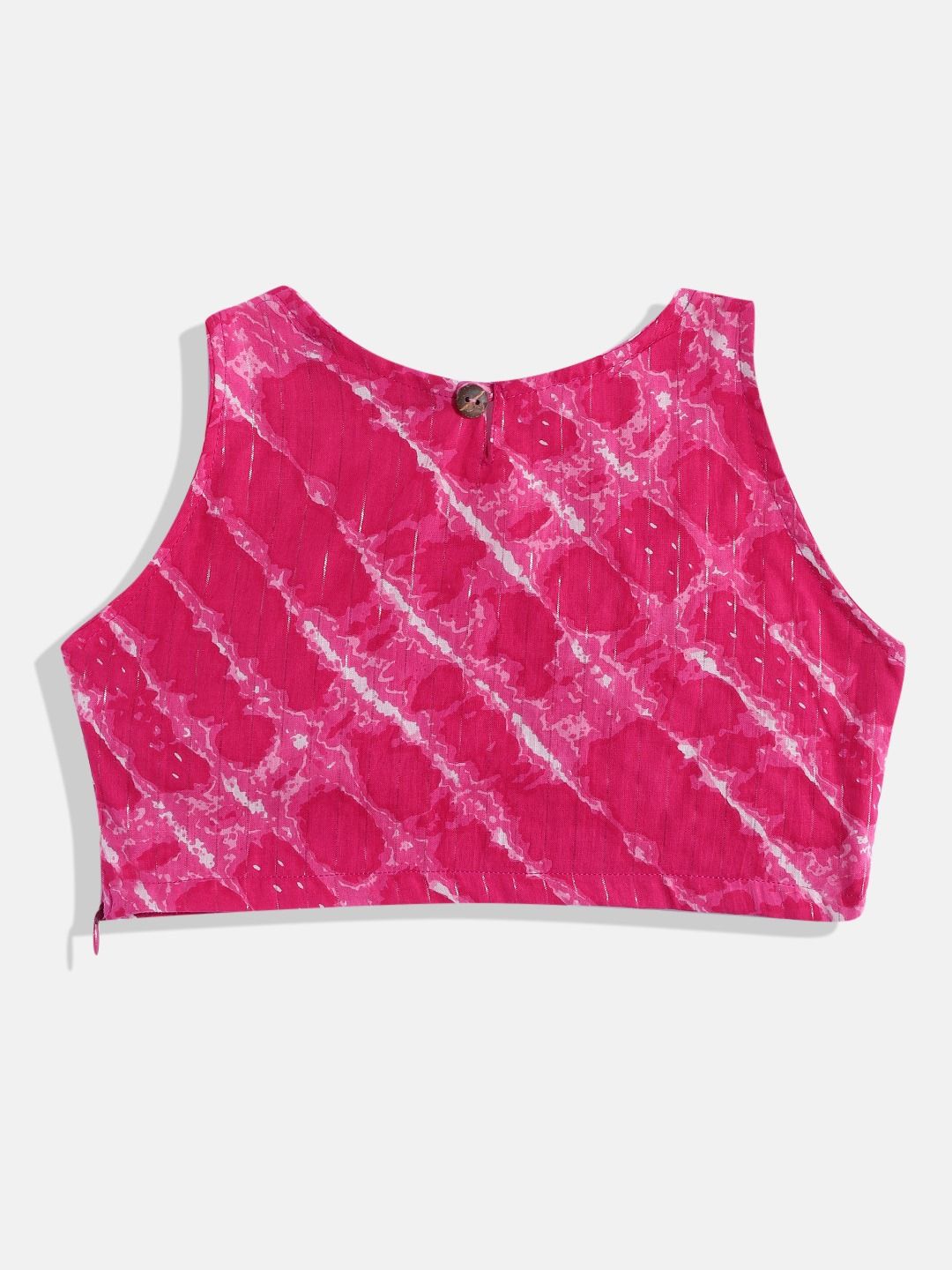 Straight Style Cotton Fabric Magenta Color Printed Choli And Lehenga With Dupatta
