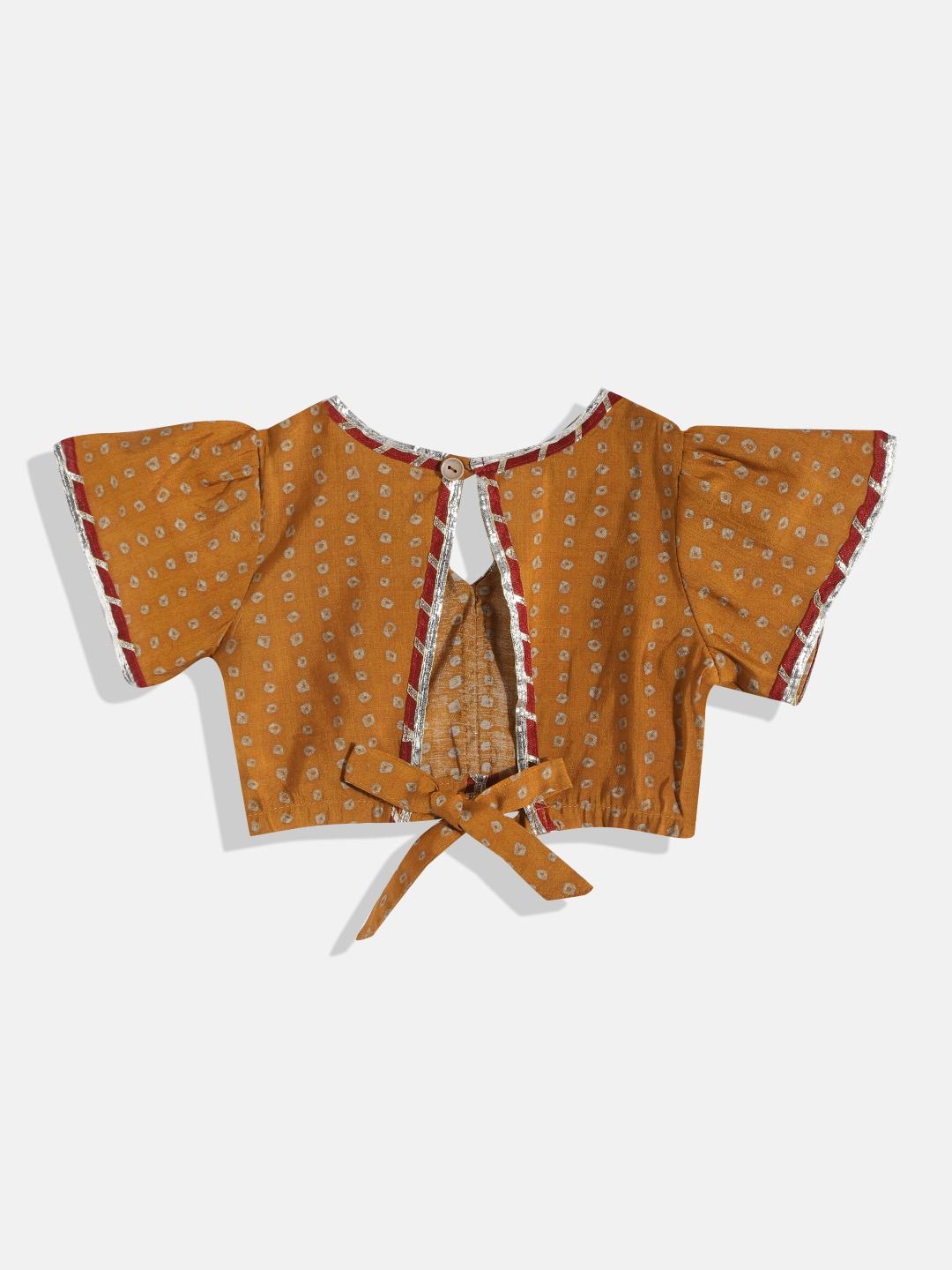 Straight Style Silk Fabric Mustard Color Printed Choli And Lehenga