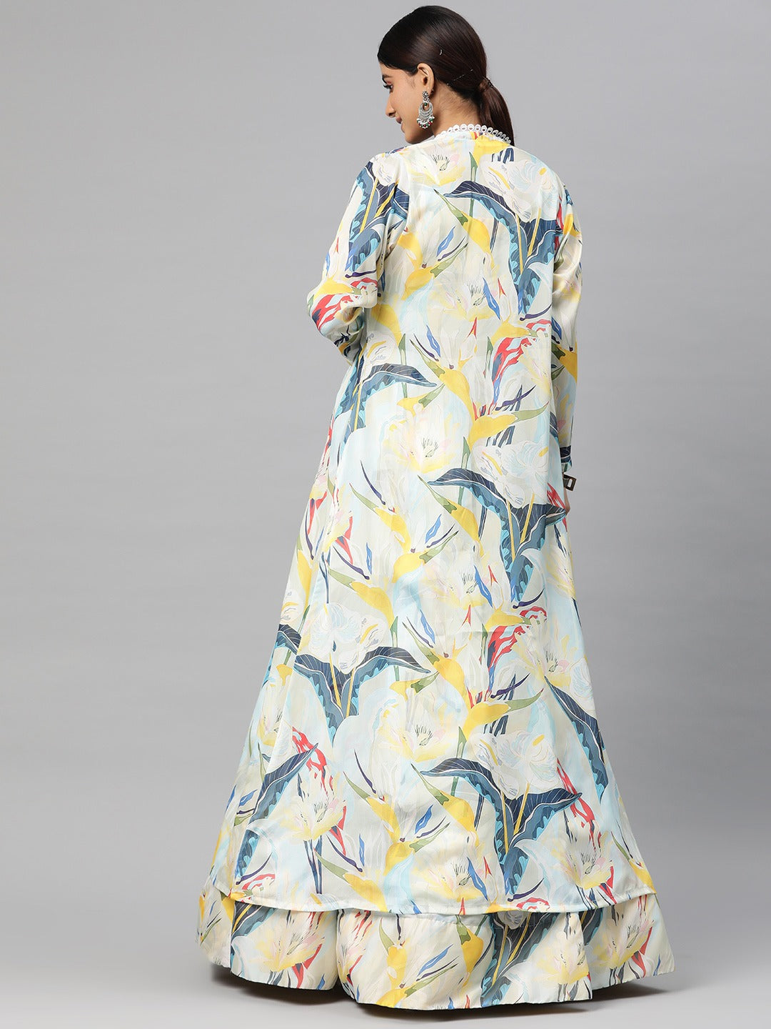 Georgette Fabric Multi Color Lehenga, Choli With Jacket