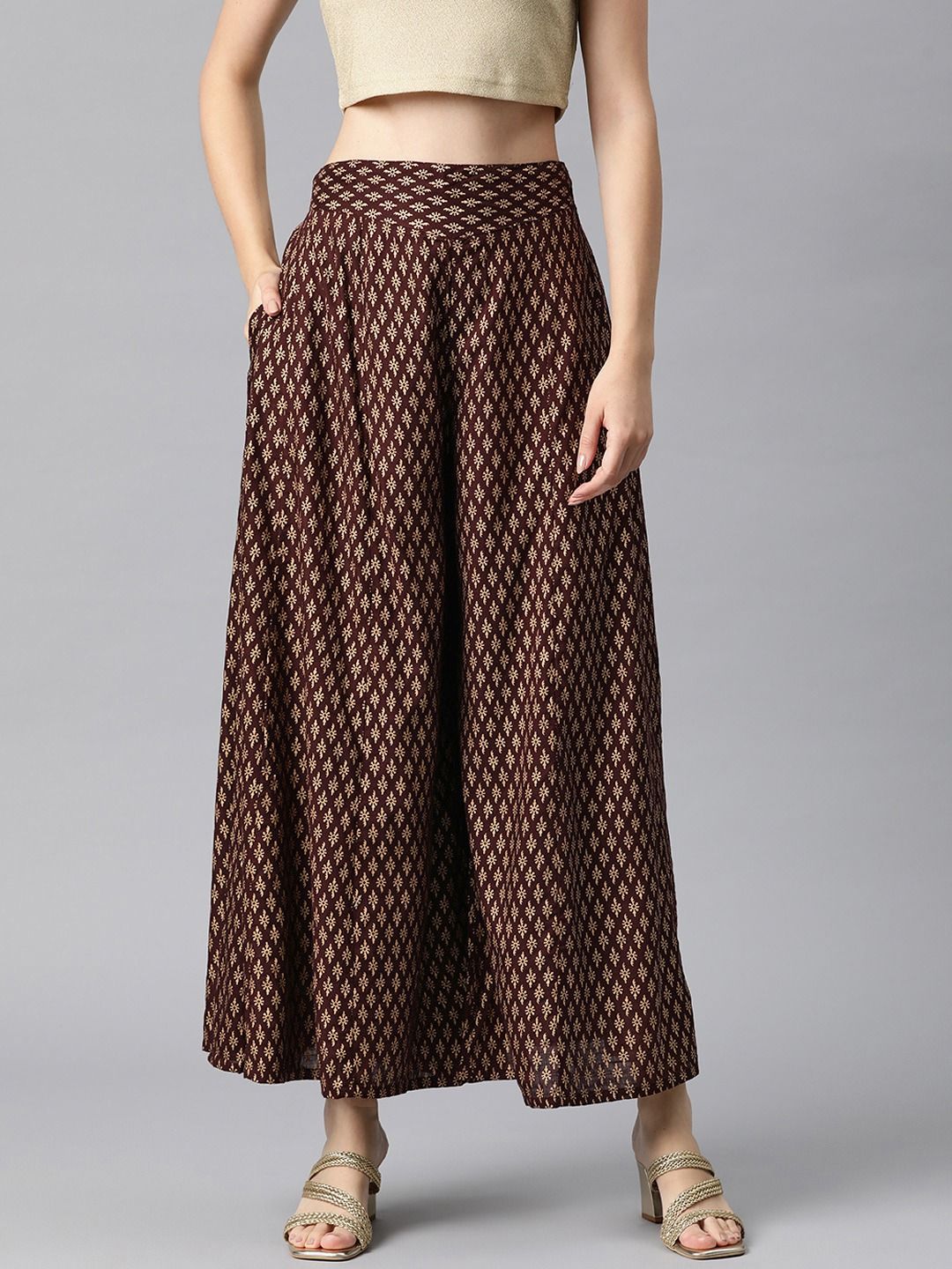 Rayon Fabric Maroon Color Palazzo