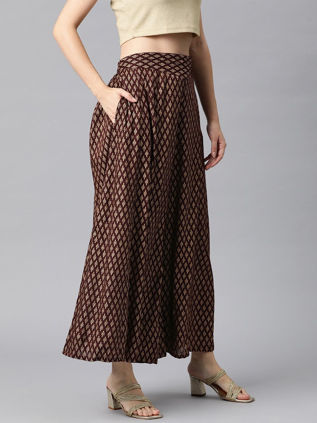 Rayon Fabric Maroon Color Palazzo