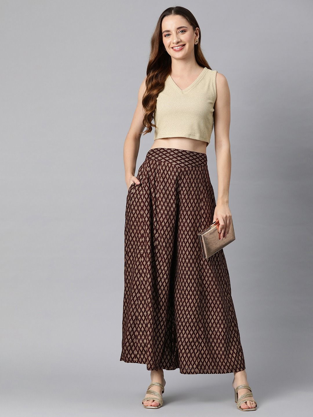 Rayon Fabric Maroon Color Palazzo