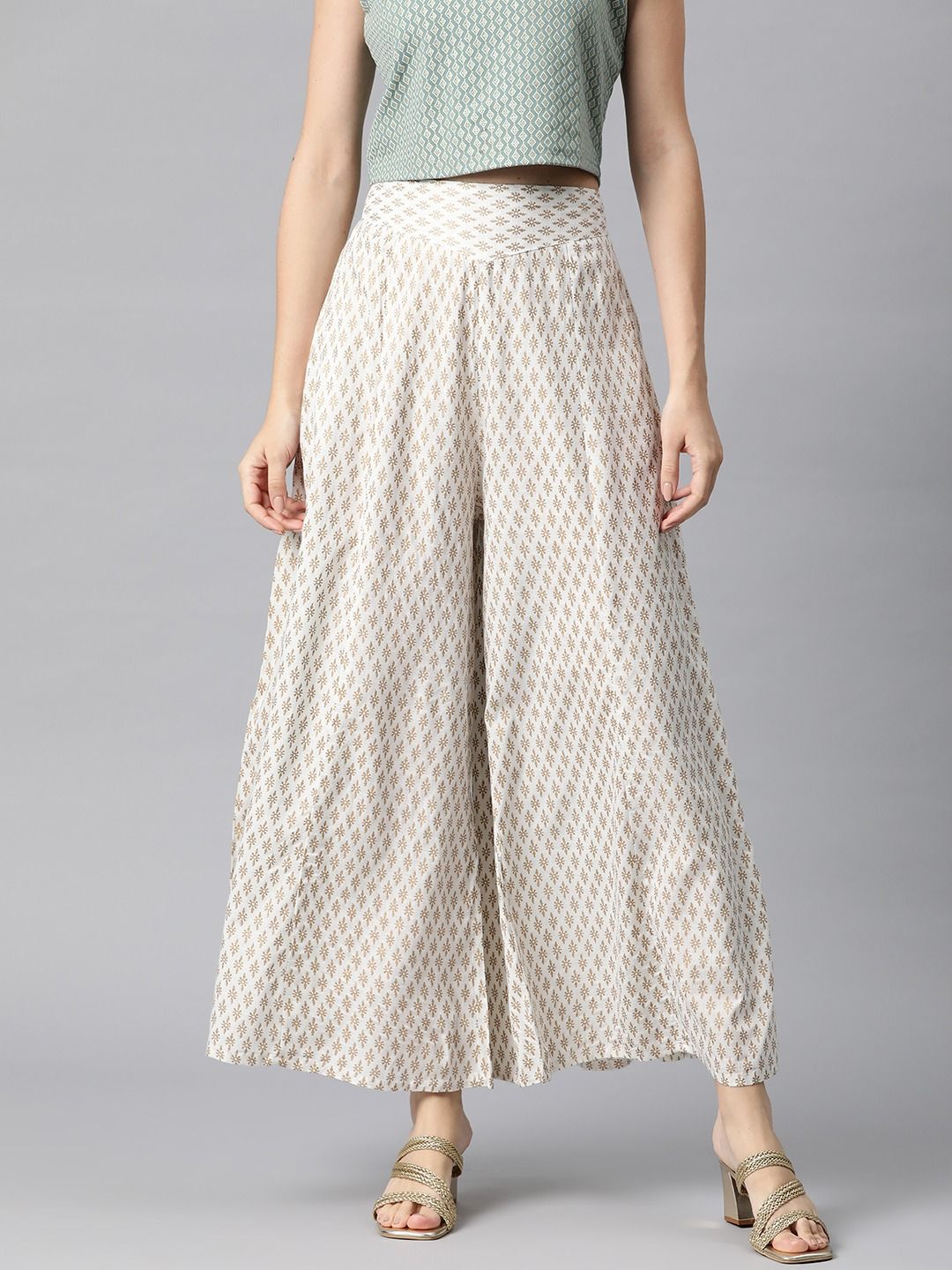Rayon Fabric White Color Palazzo
