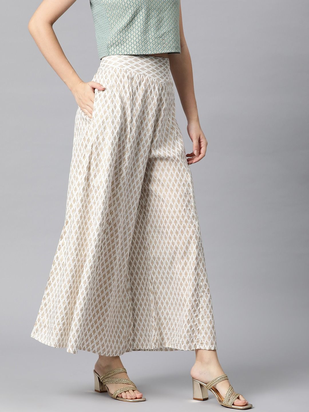 Rayon Fabric White Color Palazzo