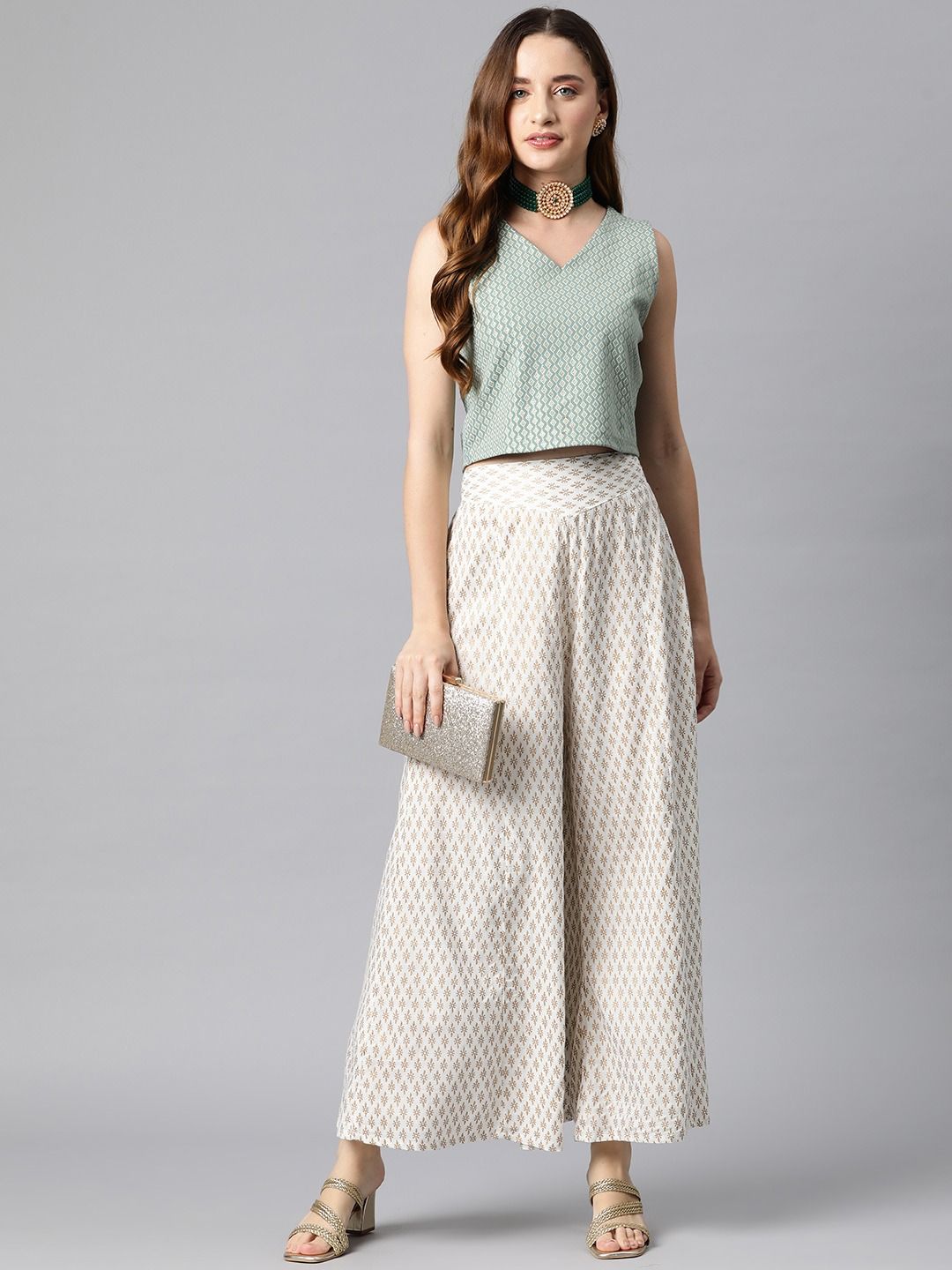 Rayon Fabric White Color Palazzo