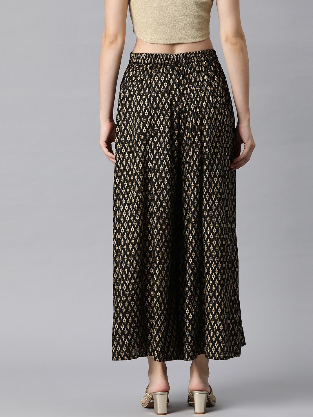 Rayon Fabric Black Color Palazzo