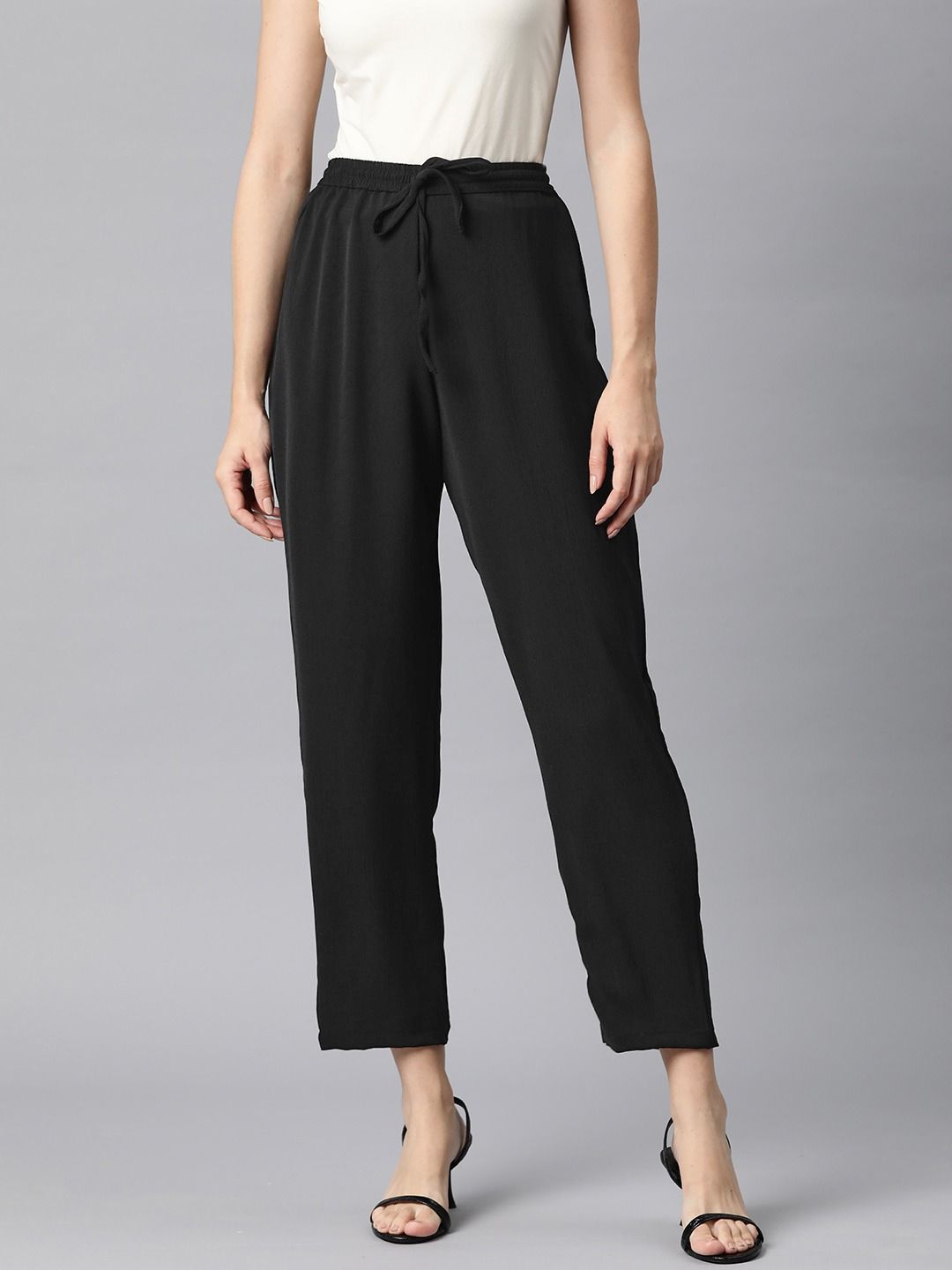 Lycra Fabric Black Color Palazzo