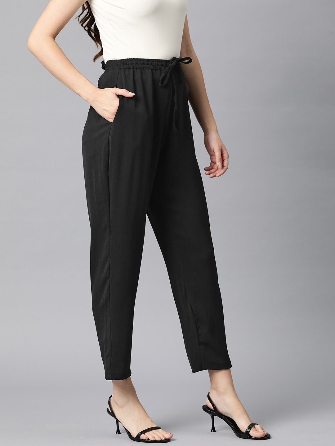 Lycra Fabric Black Color Palazzo