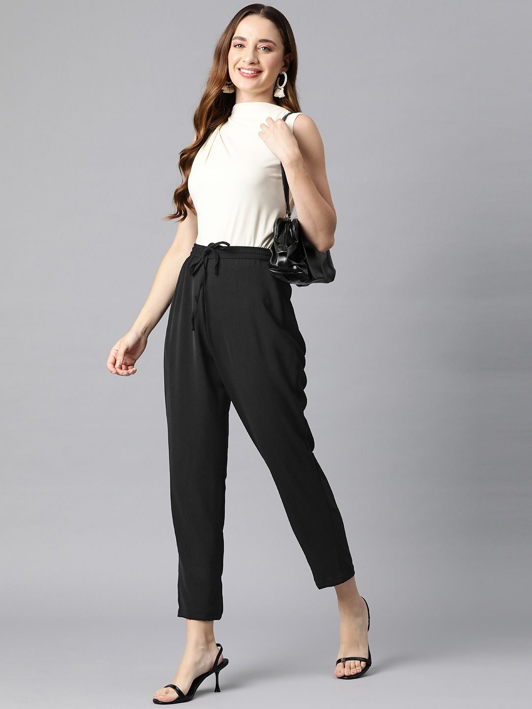 Lycra Fabric Black Color Palazzo