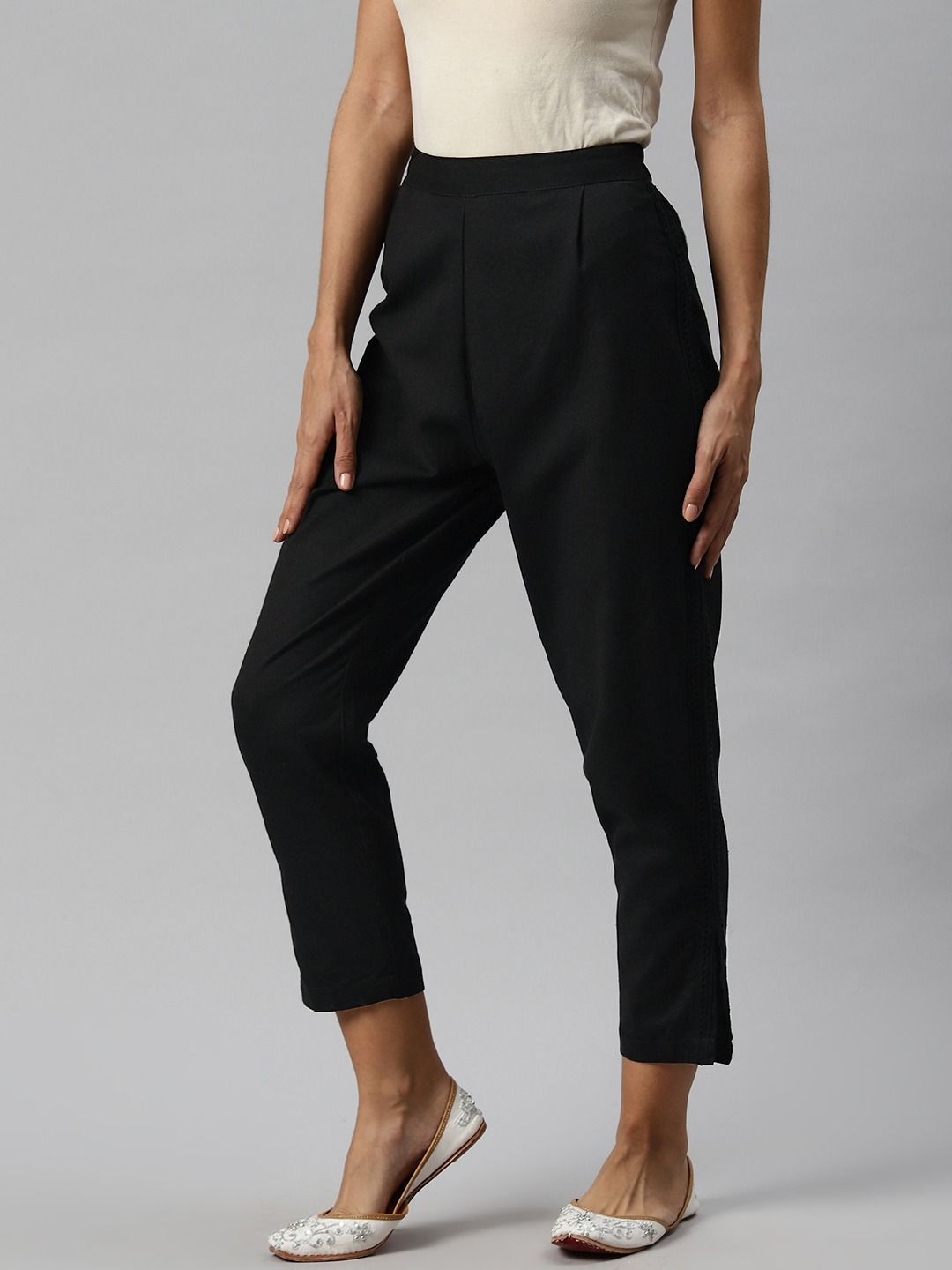 Rayon Fabric Black Color Palazzo