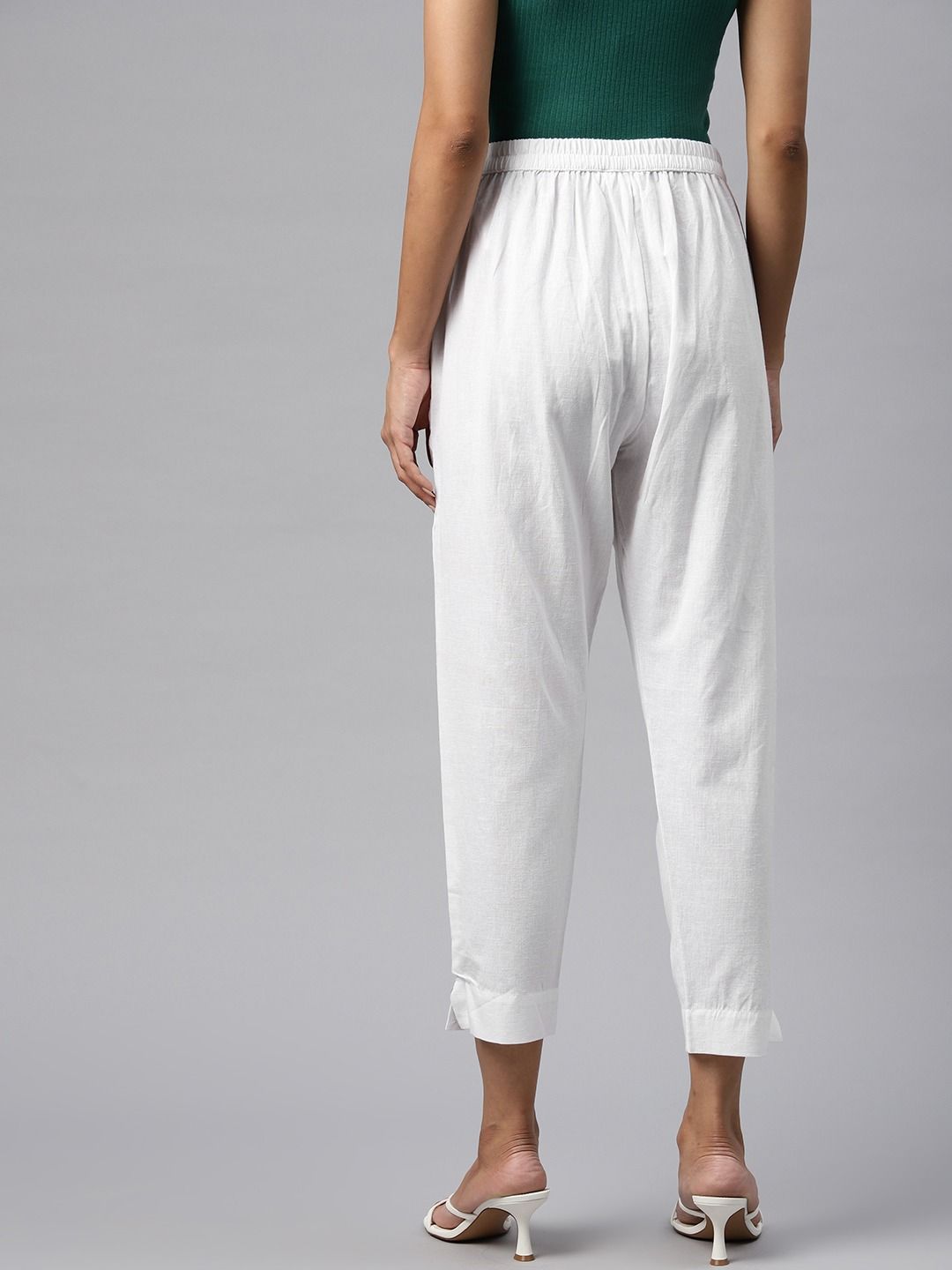 Cotton Fabric White Color Palazzo