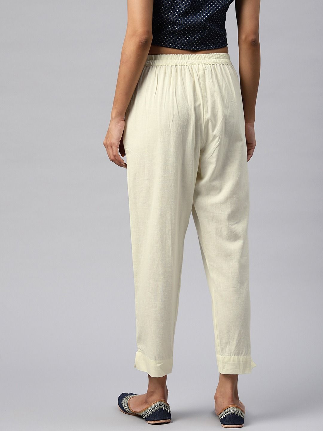Cotton Fabric Cream Color Palazzo