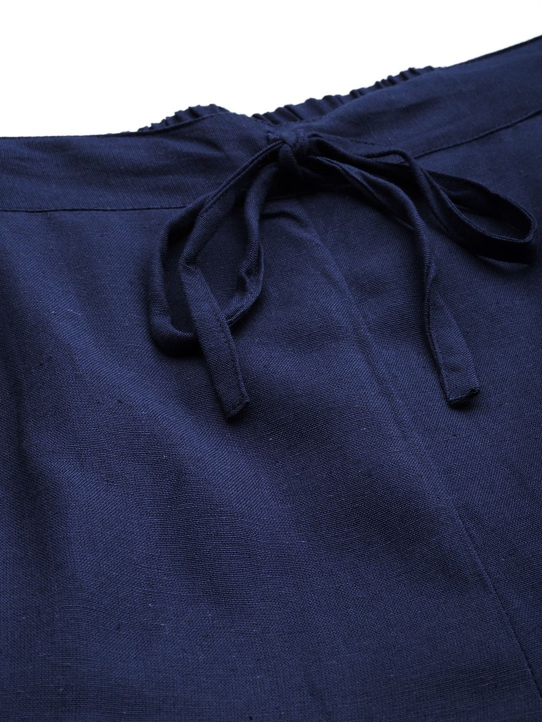 Cotton Fabric Navy Blue Color Palazzo