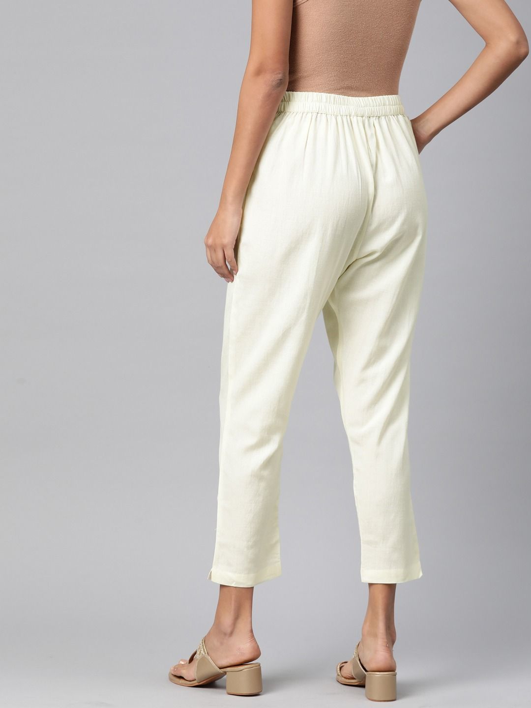 Cotton Fabric Off White Color Palazzo