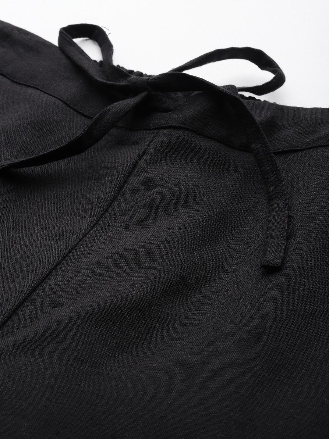 Straight Style Cotton Fabric Black Color Palazzo