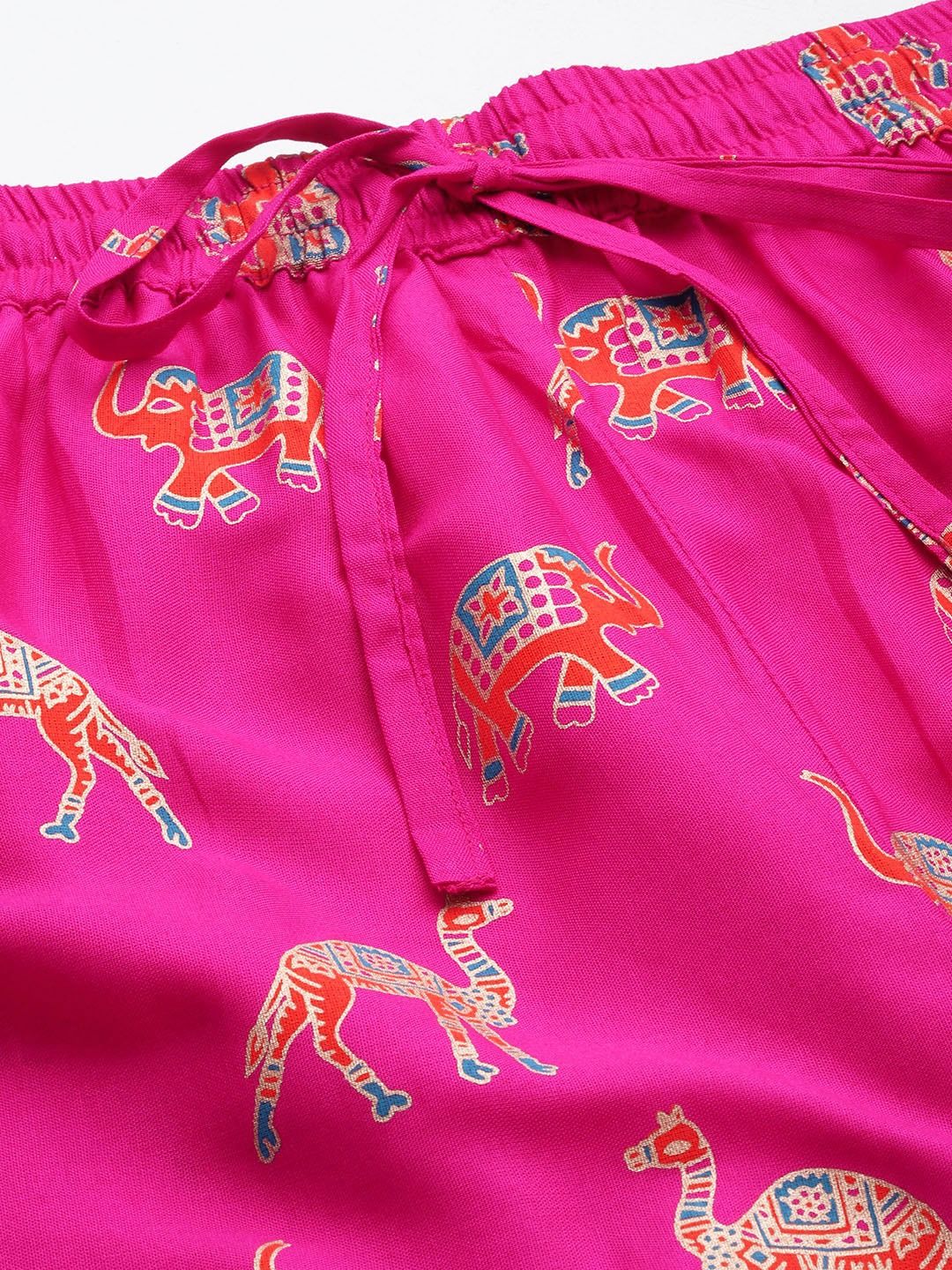 Straight Style Rayon Fabric Magenta Color Printed Palazzo
