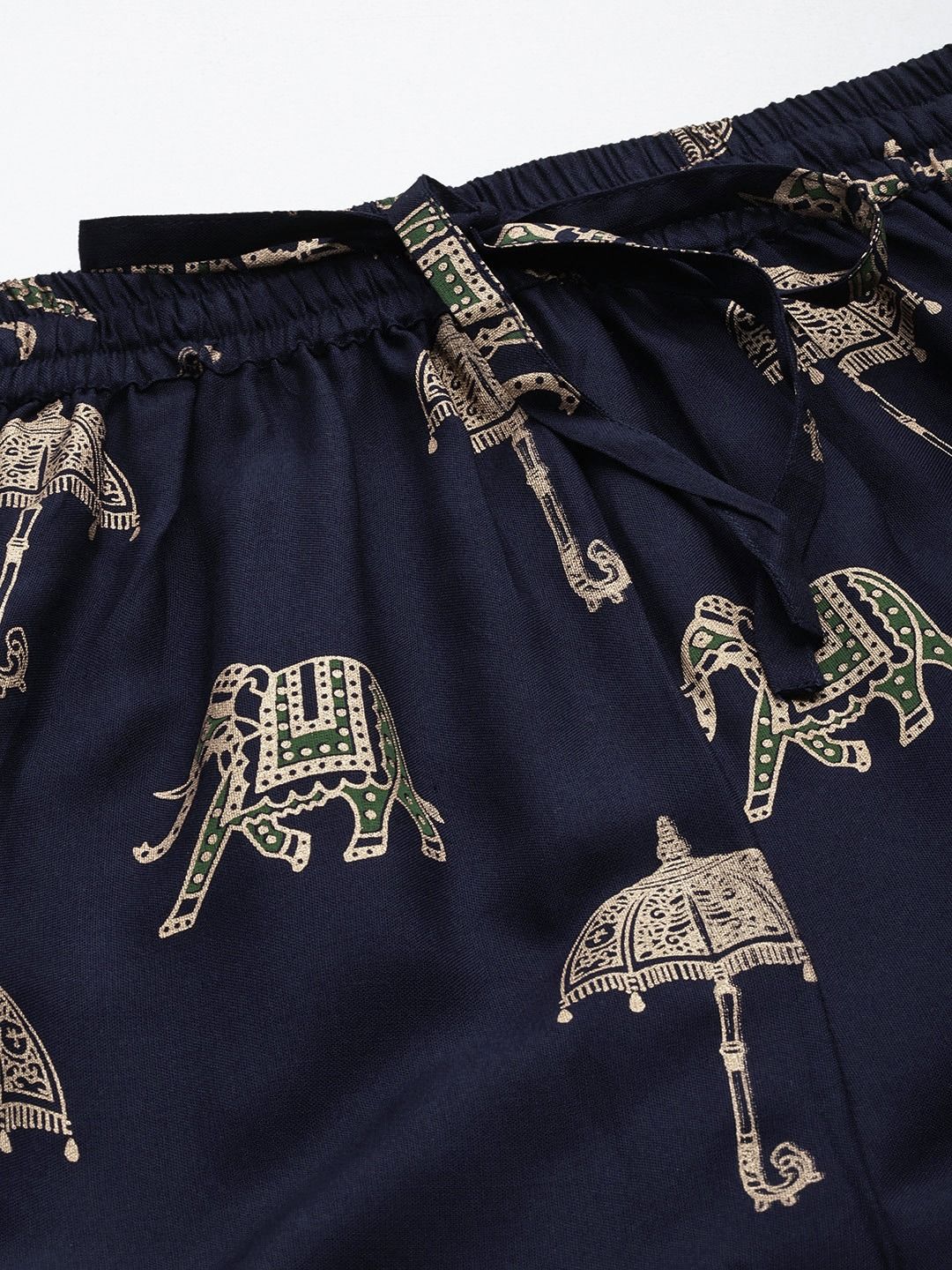 Straight Style Rayon Fabric Blue Color Printed Palazzo