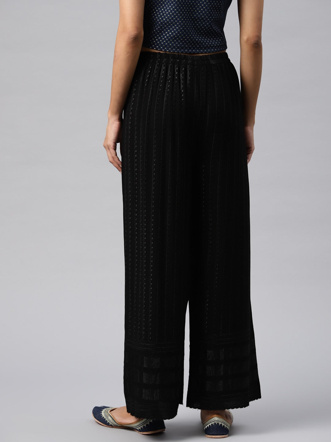 Rayon Fabric Black Color Palazzo