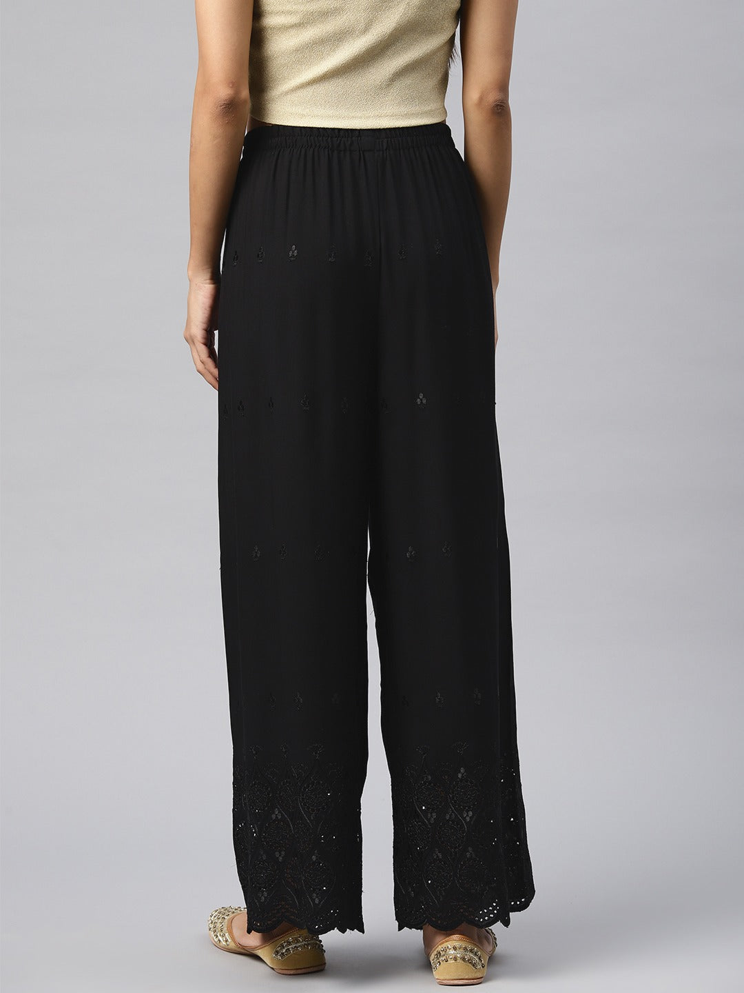 Rayon Fabric Black Color Palazzo