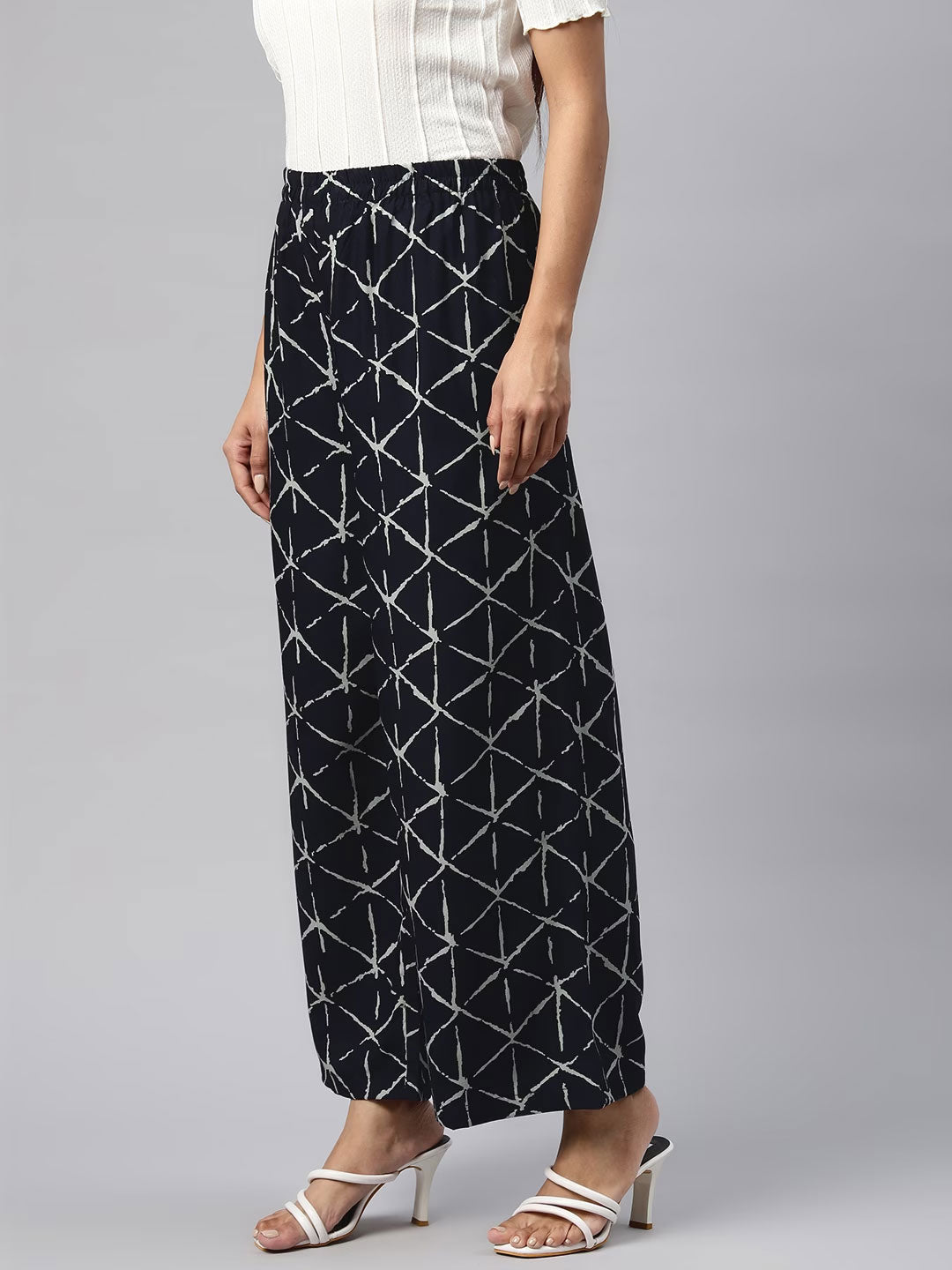 Cotton Fabric Navy Blue Color Palazzo