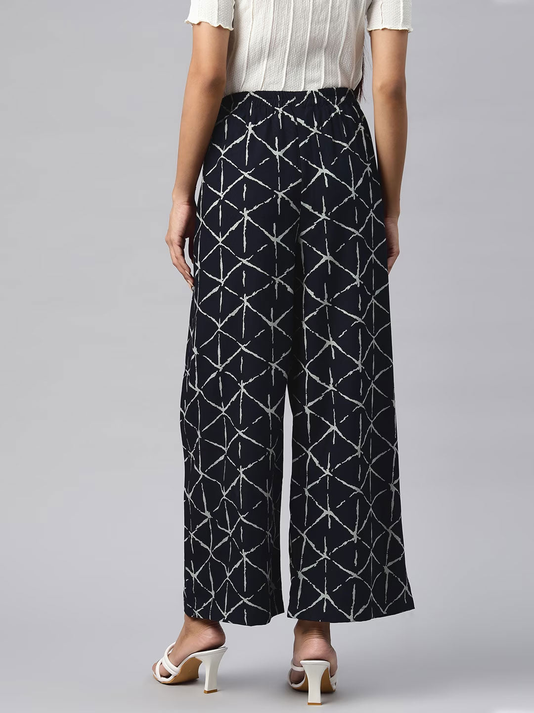 Cotton Fabric Navy Blue Color Palazzo