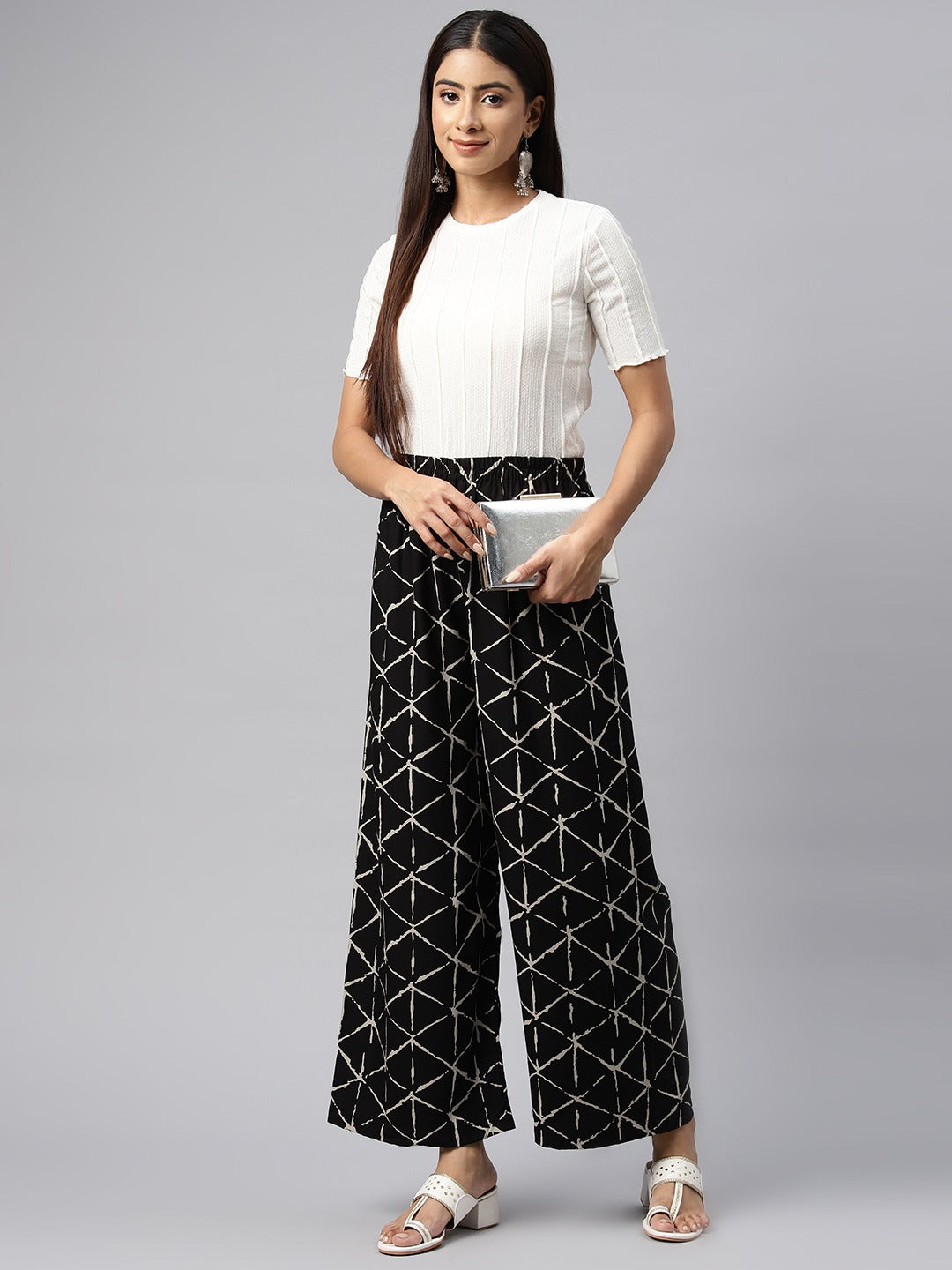Cotton Fabric Black Color Palazzo