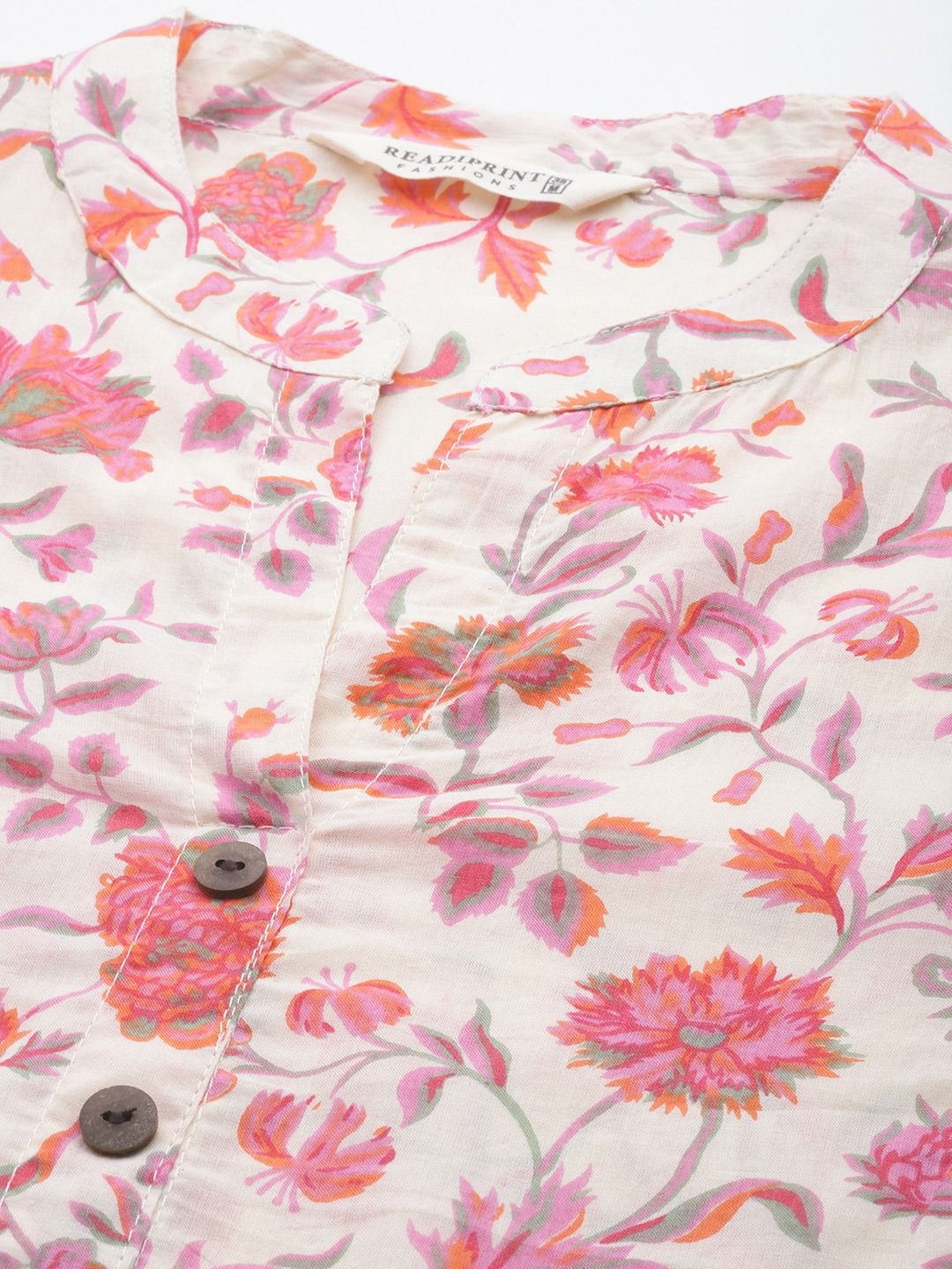 A-Line Style Cotton Fabric Pink Color Kurti
