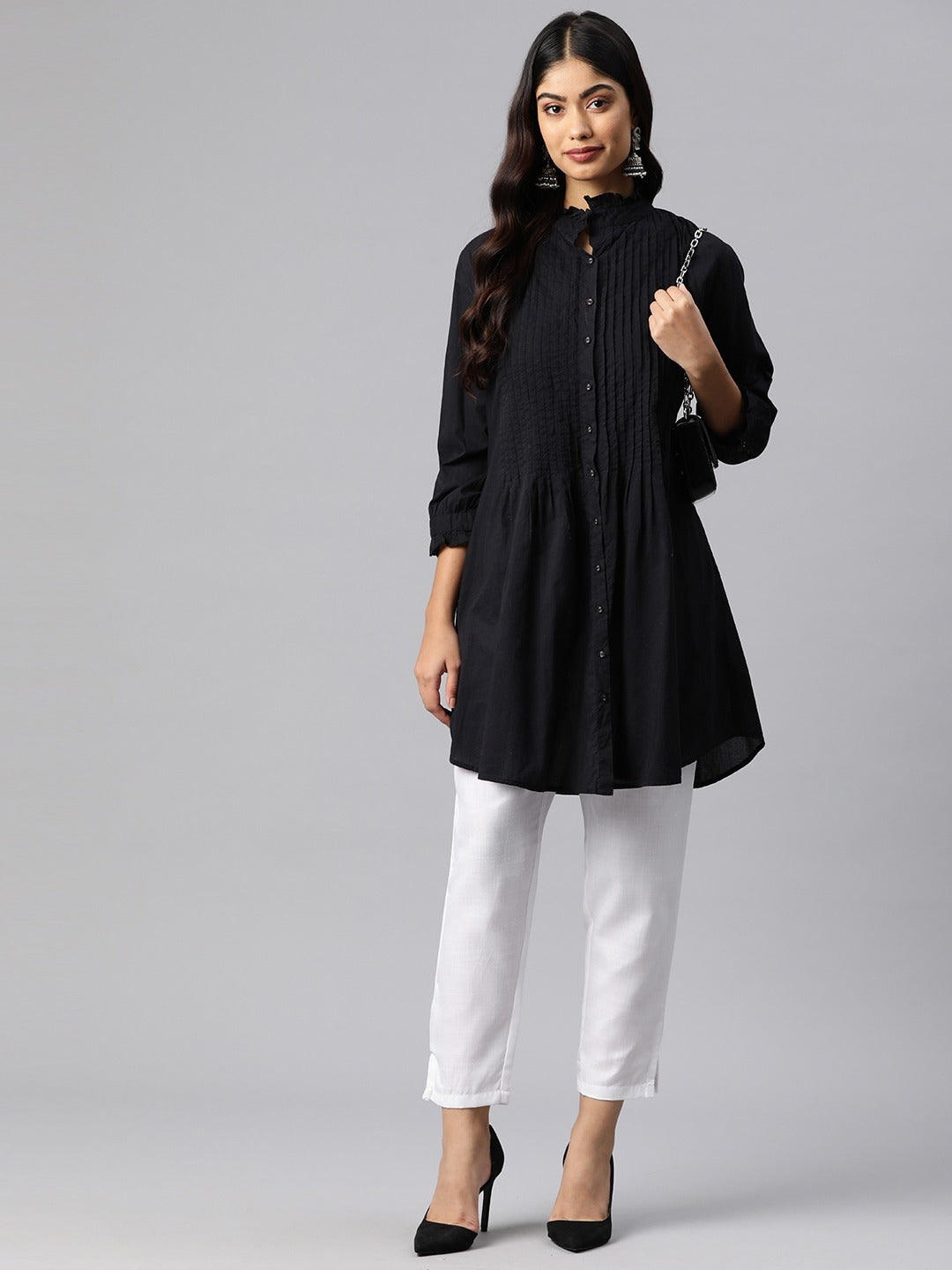 Cotton Blended Fabric White Color Palazzo