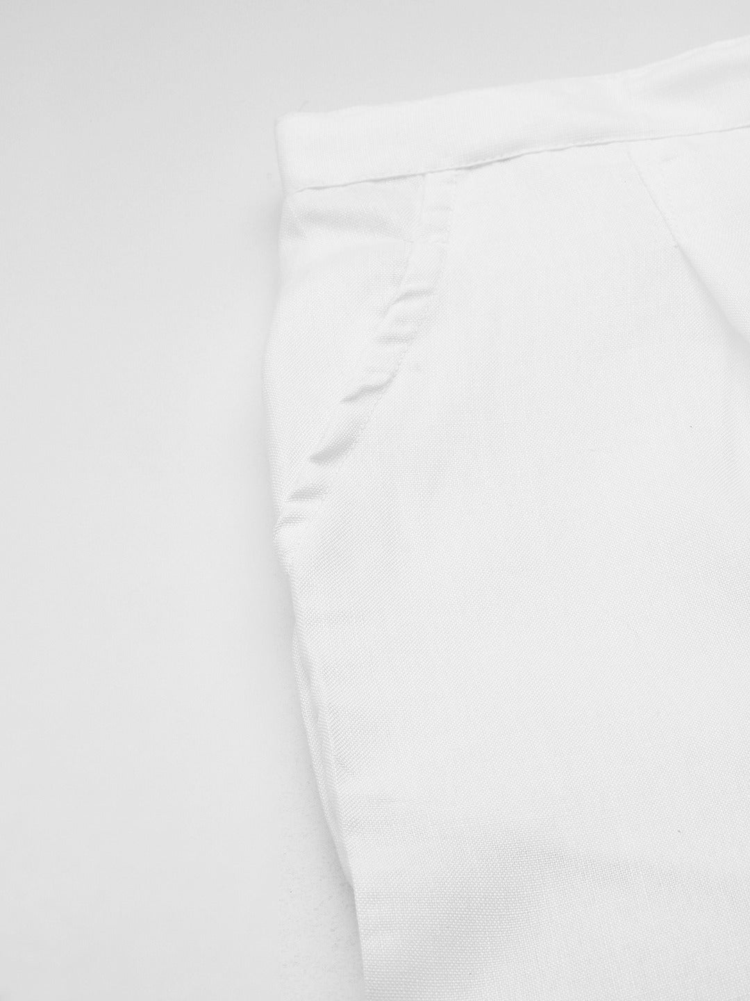 Cotton Blended Fabric White Color Palazzo